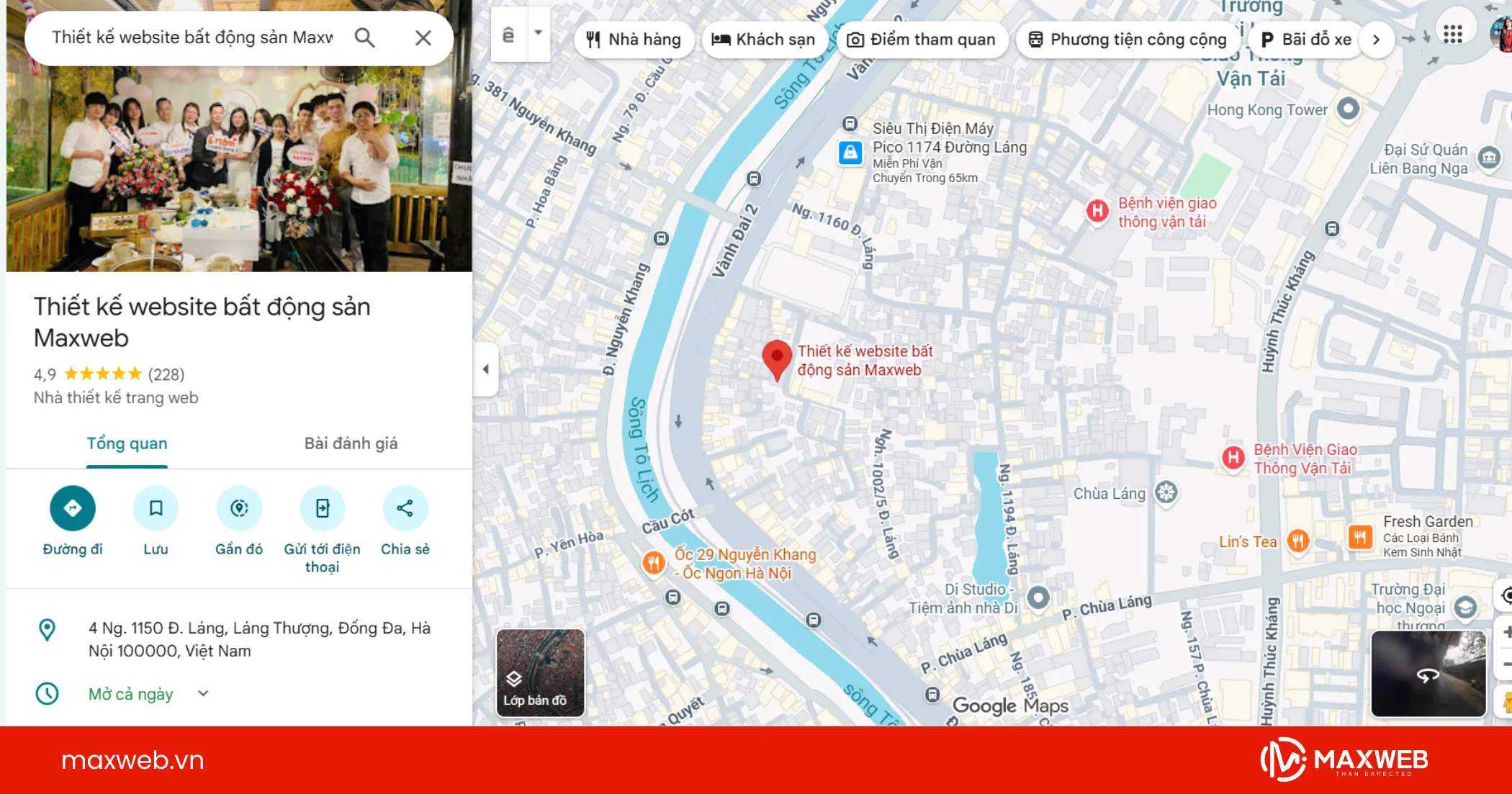 Tìm vị trí muốn xem hình ảnh 360 độ