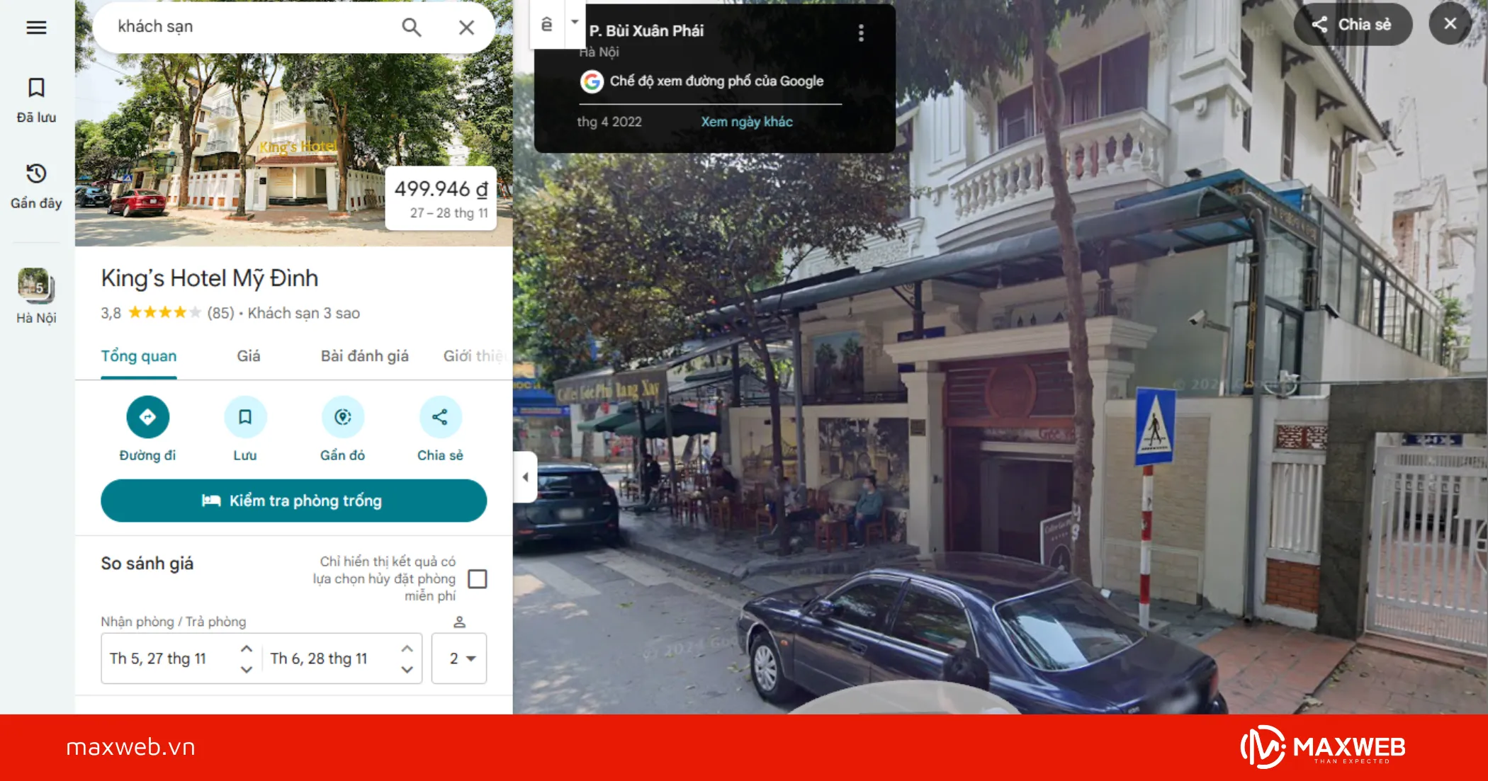 Bước 5: Kiểm tra khu vực xung quanh bằng bản đồ/Street View