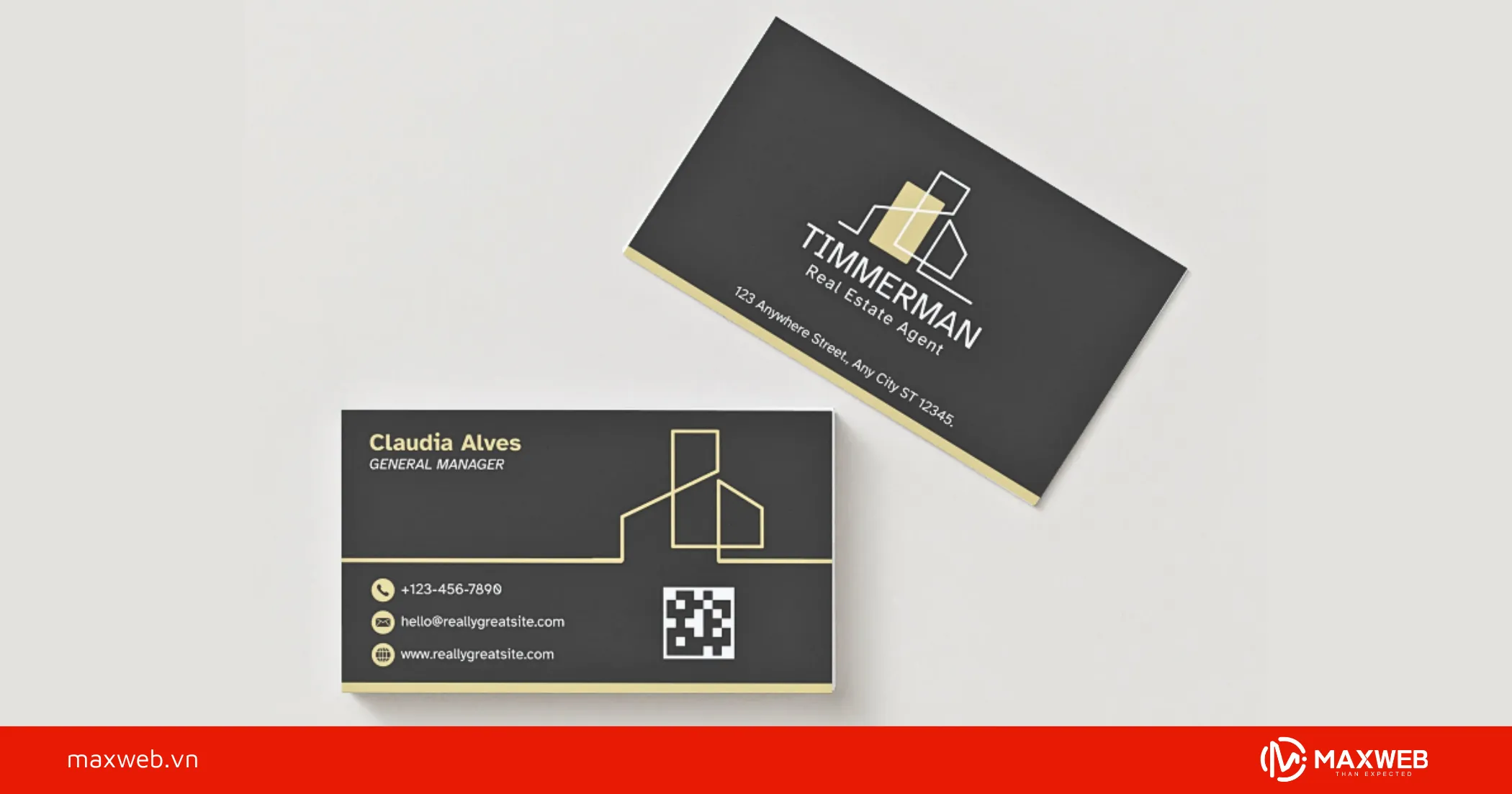 Card visit phong cách tối giản, tinh tế mẫu 1