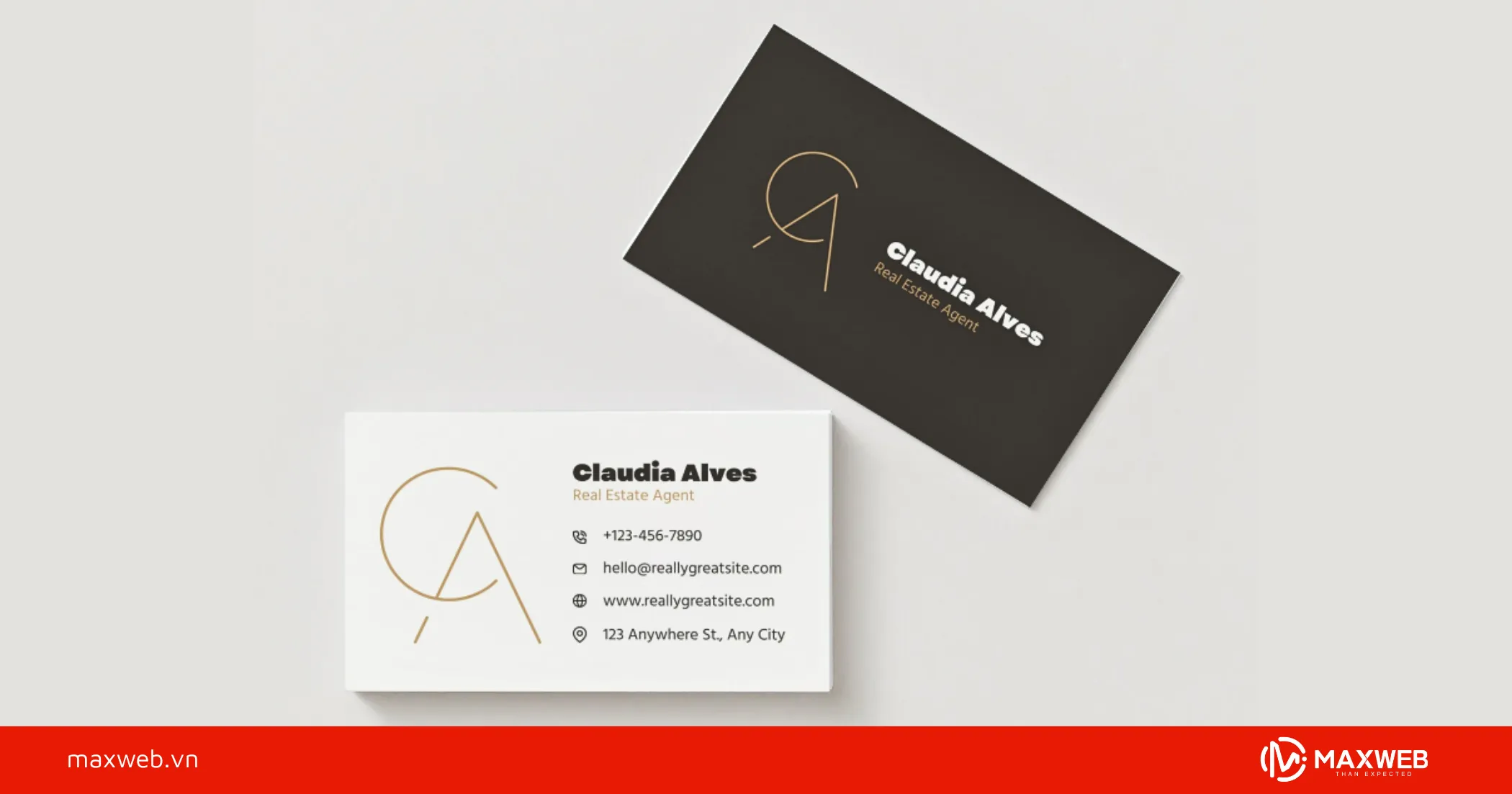 Card visit phong cách tối giản, tinh tế mẫu 3