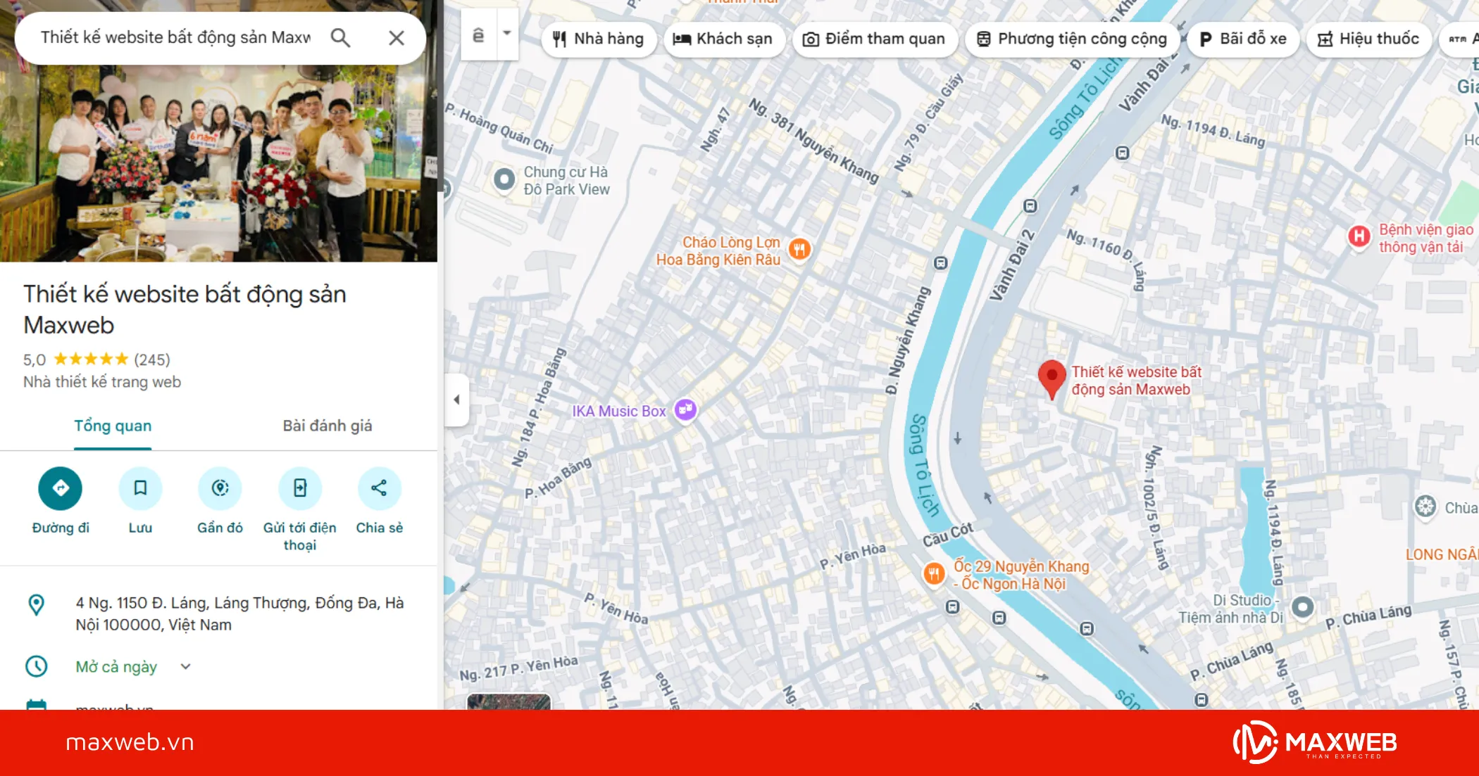 Truy cập Google Map và chọn địa điểm