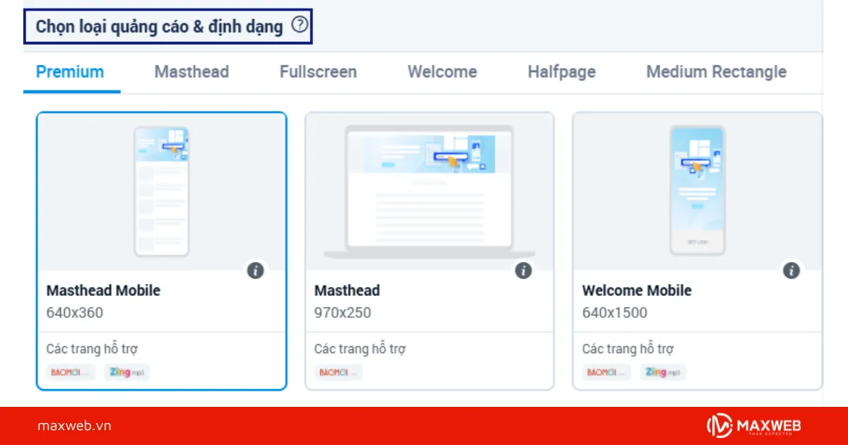 Chọn loại quảng cáo & định dạng