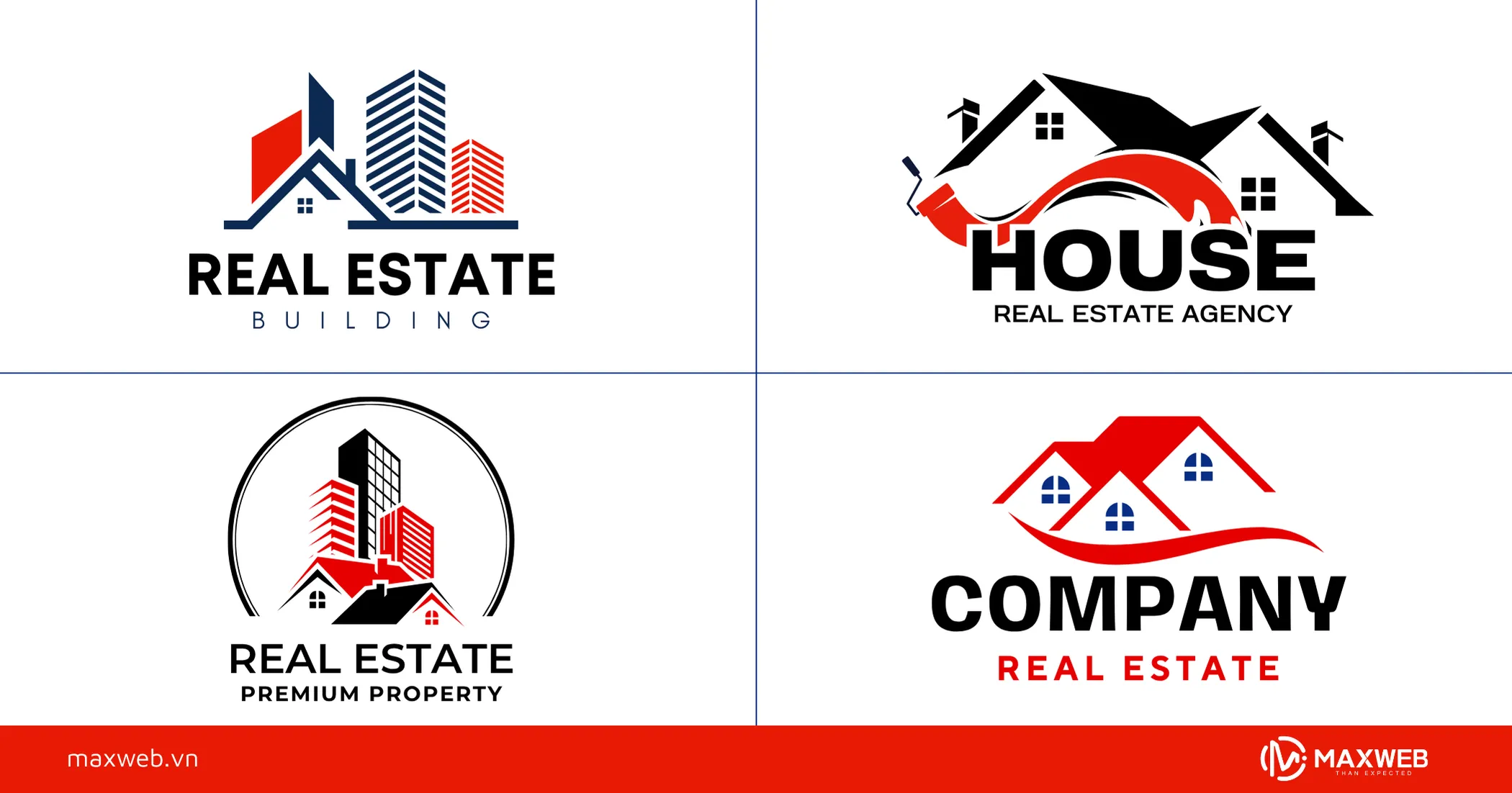 Mẫu logo biểu tượng tòa nhà, mái nhà