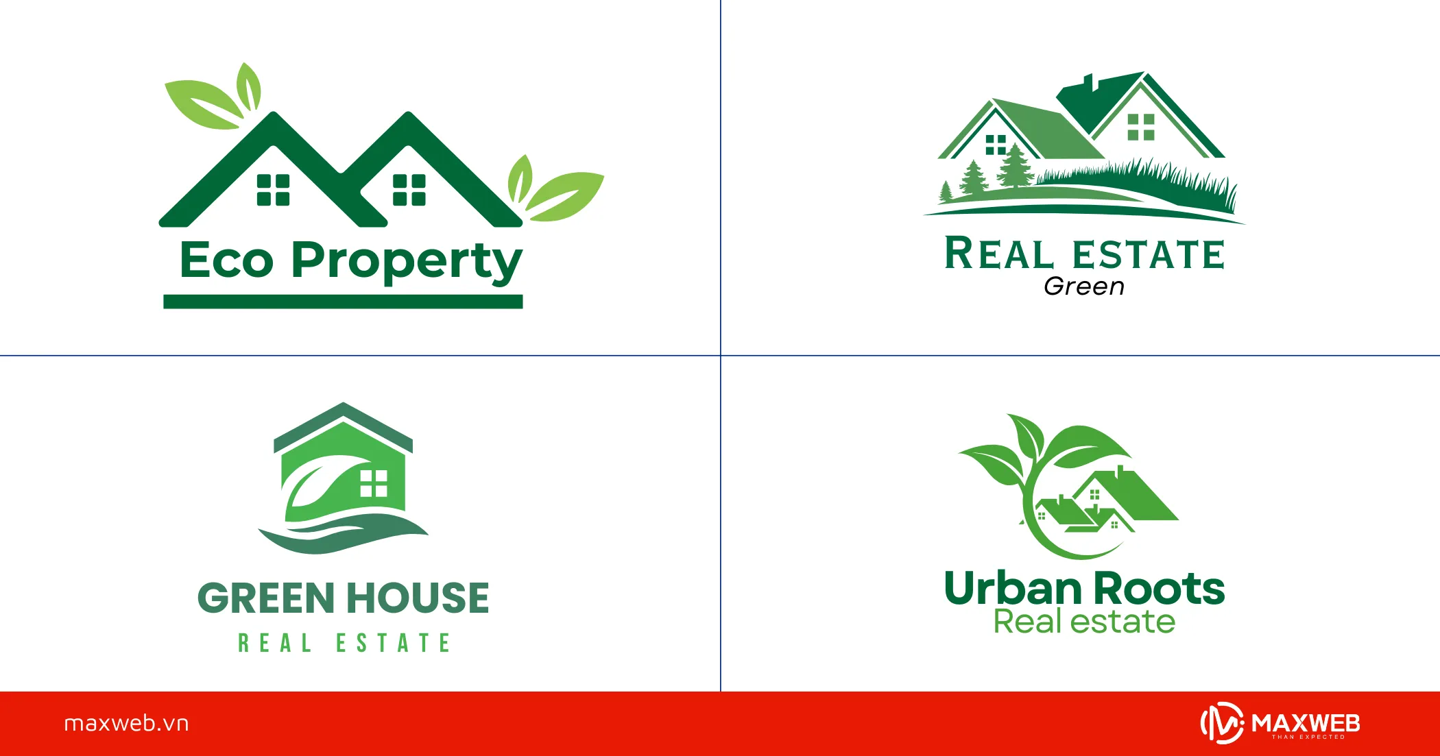 Mẫu logo phong cách xanh, bền vững