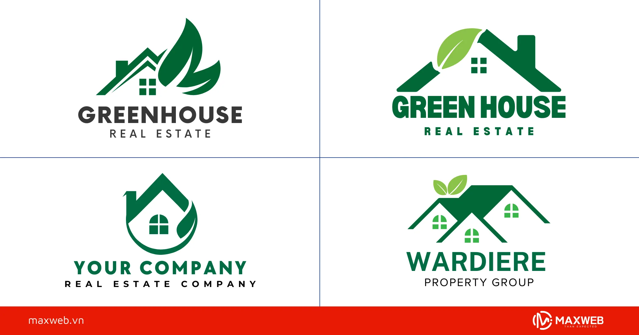 Mẫu logo phong cách xanh, bền vững