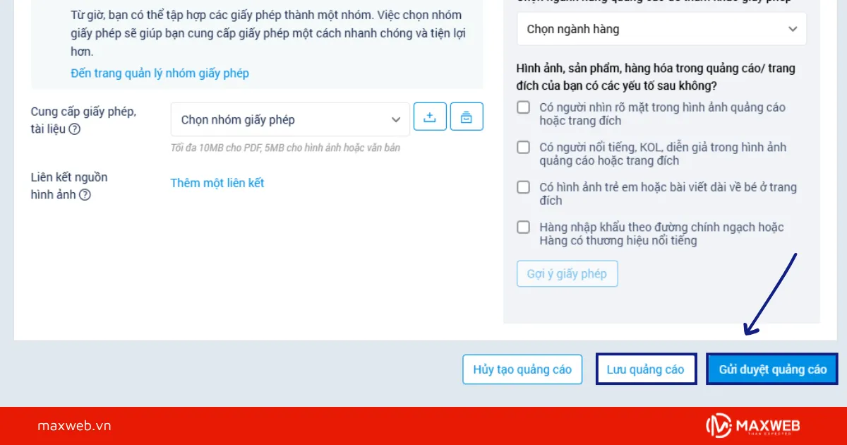 Bước 7: Lưu bài viết và gửi duyệt quảng cáo