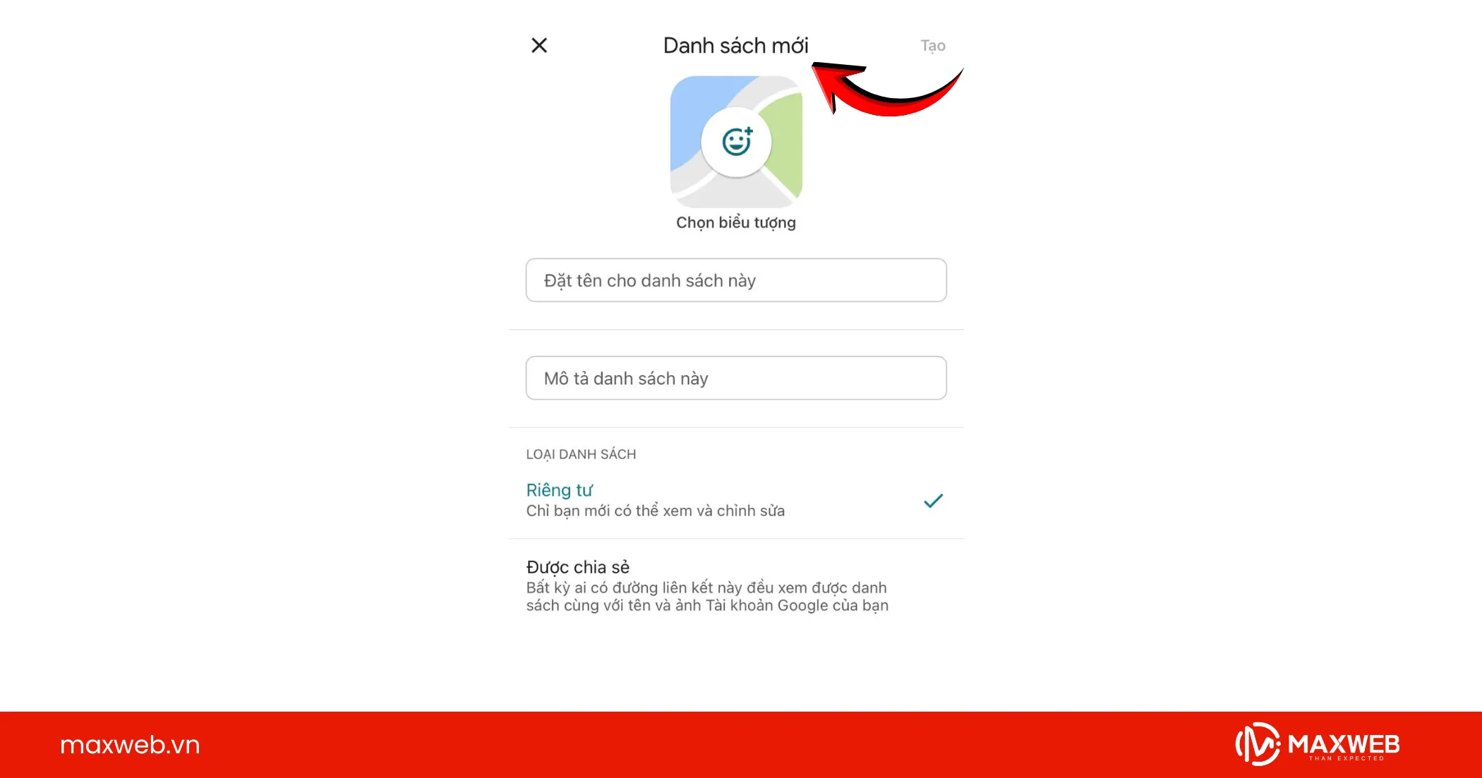 Đổi tên hoặc tạo danh sách mới