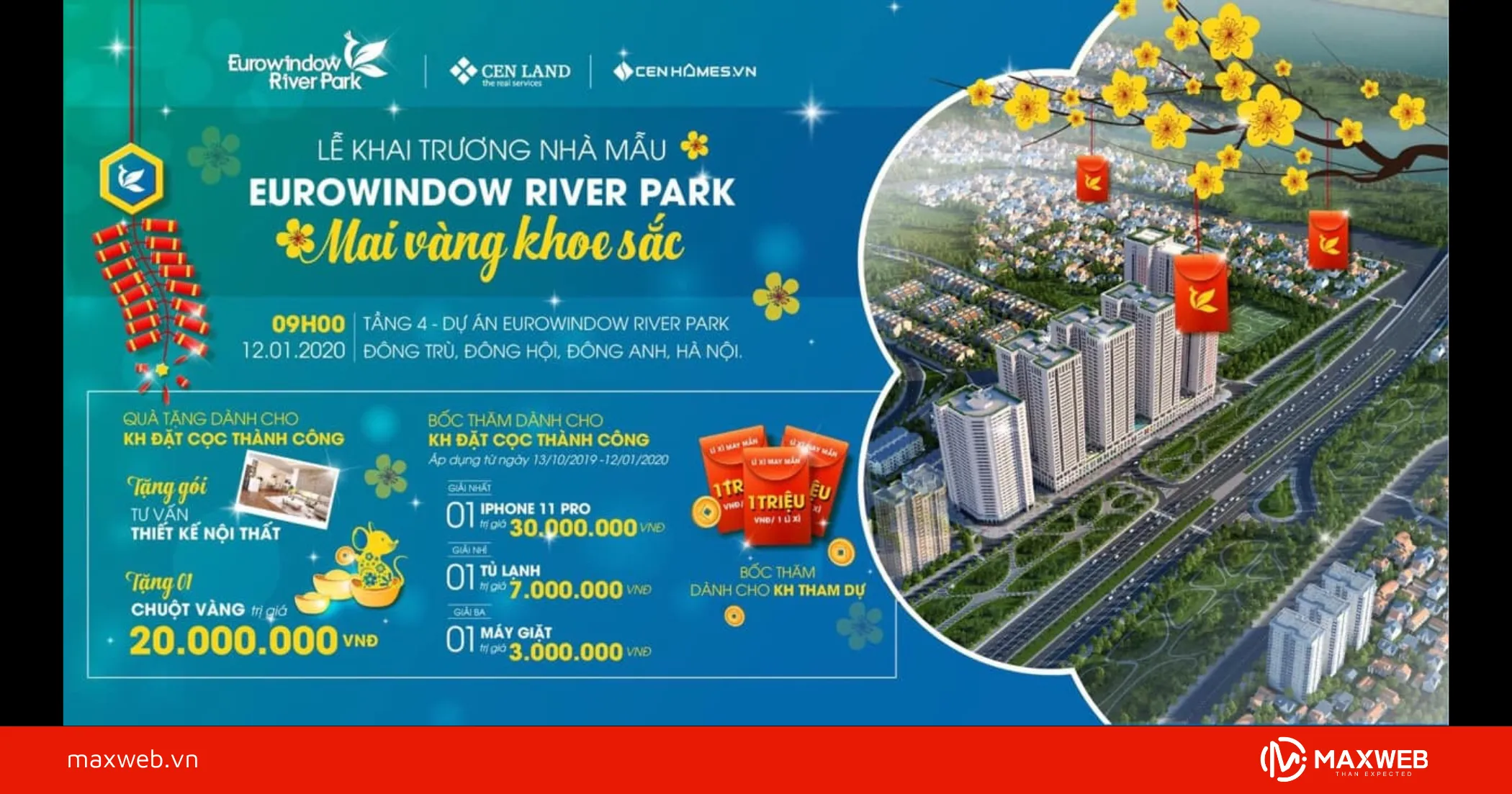 Banner khai trương bất động sản mẫu 1