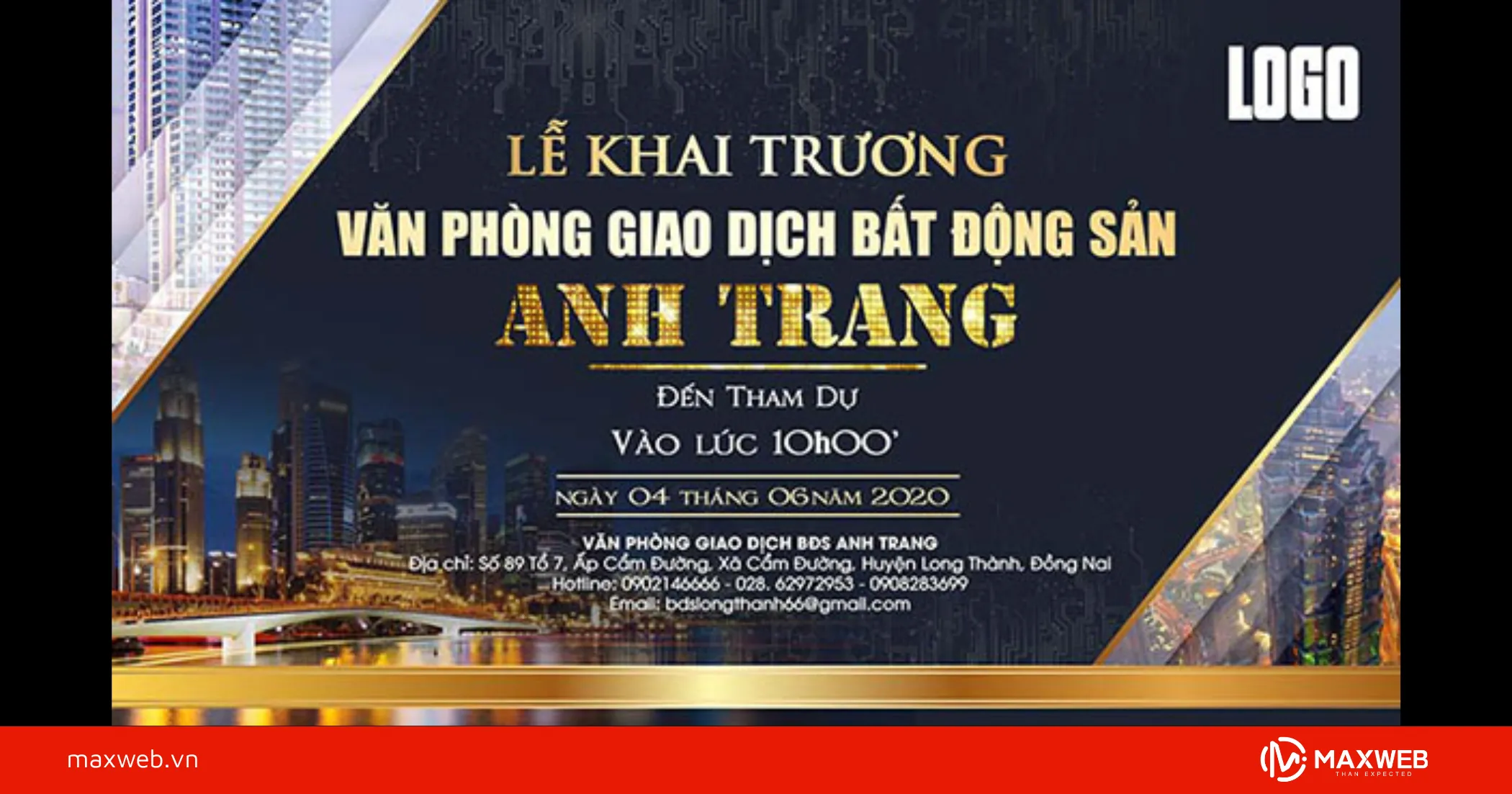 Banner khai trương bất động sản mẫu 5