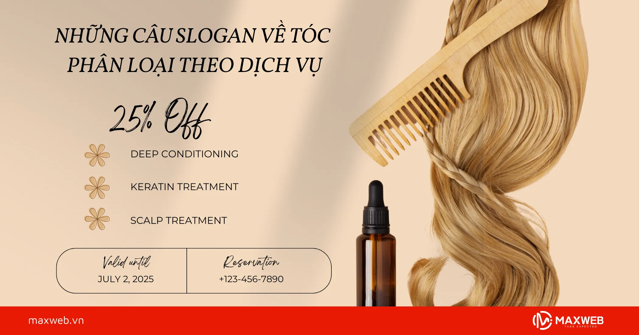Những câu slogan về tóc phân loại theo dịch vụ