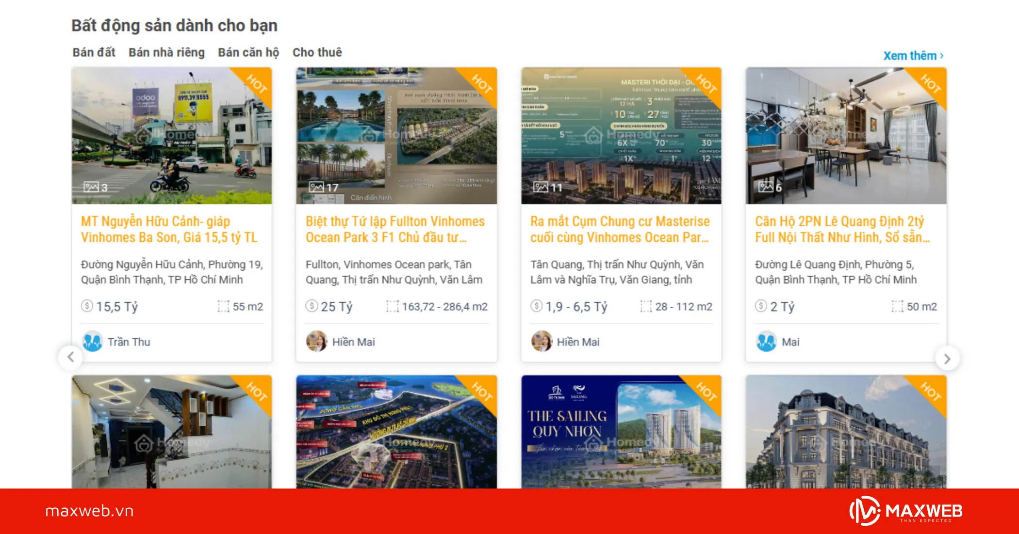 Tích hợp tính năng tự động gợi ý bất động sản