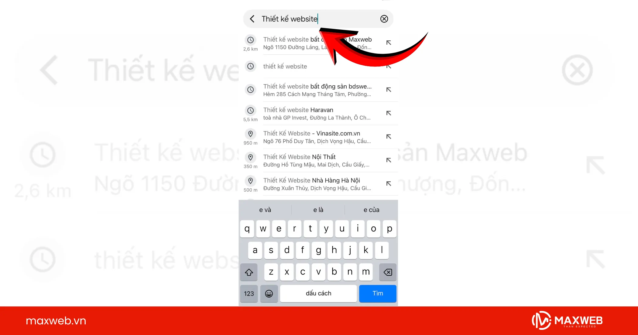 Tìm địa điểm cần xem Street View