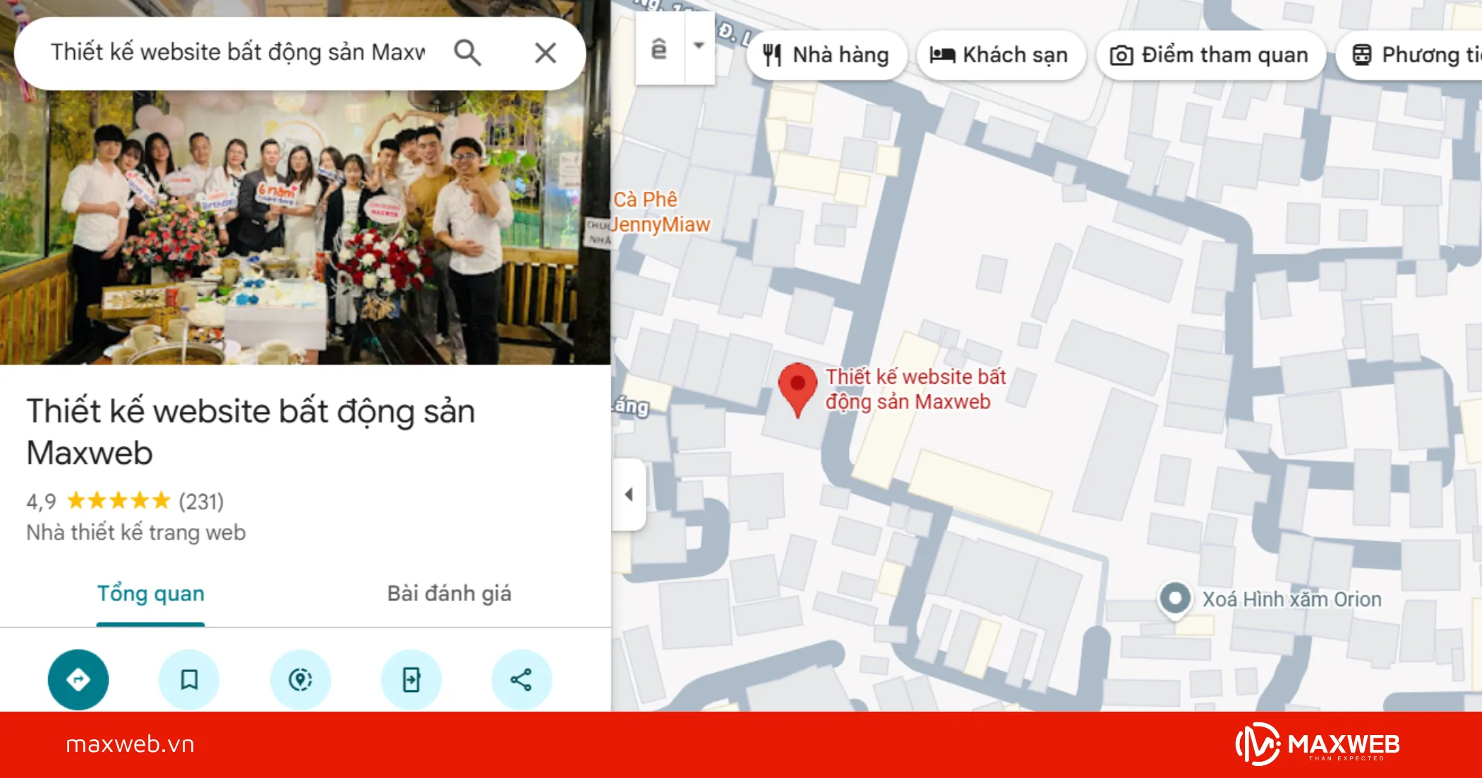 Tìm kiếm vị trí trên thanh công cụ tìm kiếm.