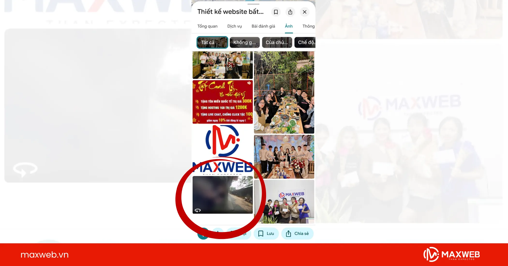 Truy cập "ảnh" và chọn chế độ Street View