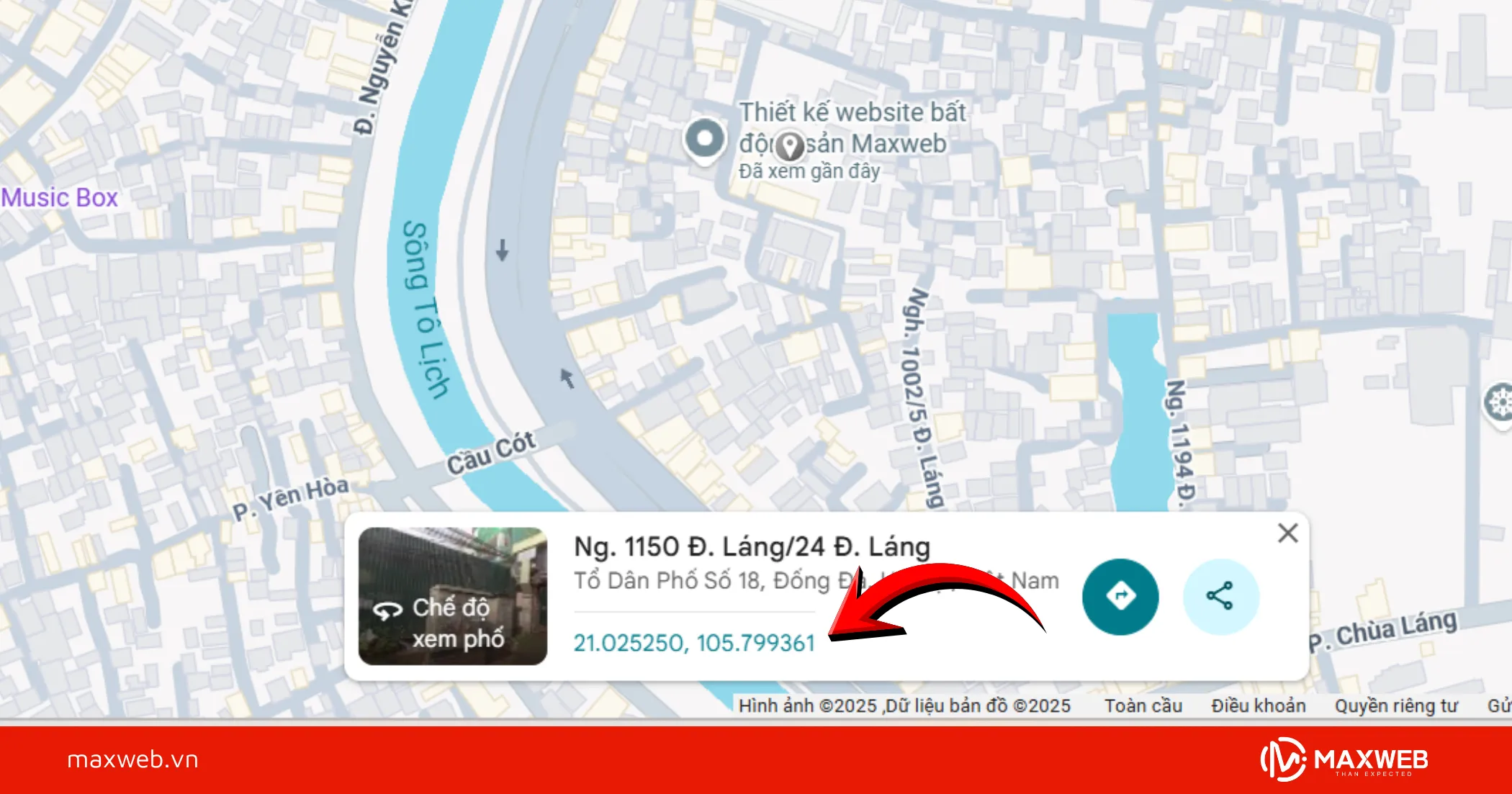 Xem và sao chép tọa độ