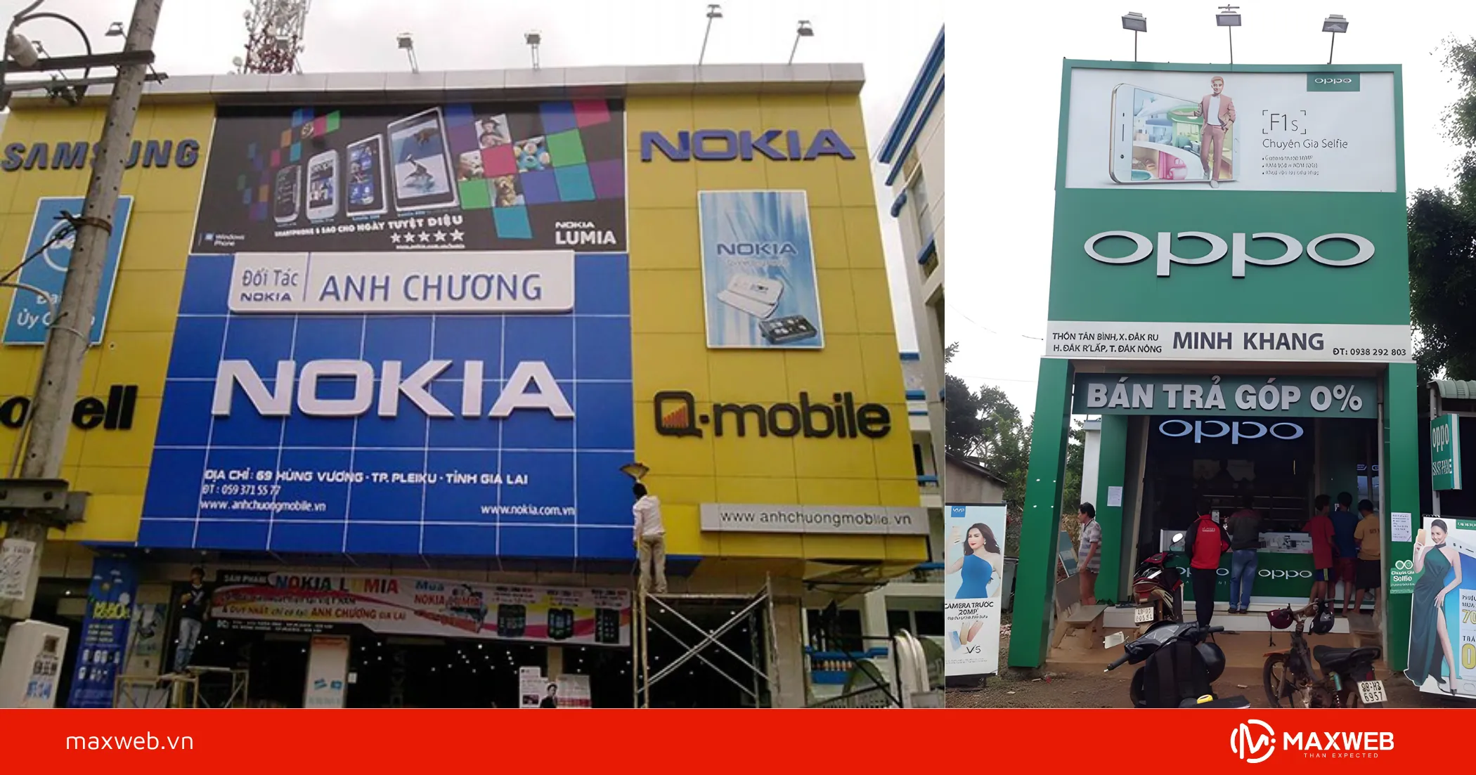 Mẫu bảng hiệu cửa hàng điện thoại Alu chữ nổi