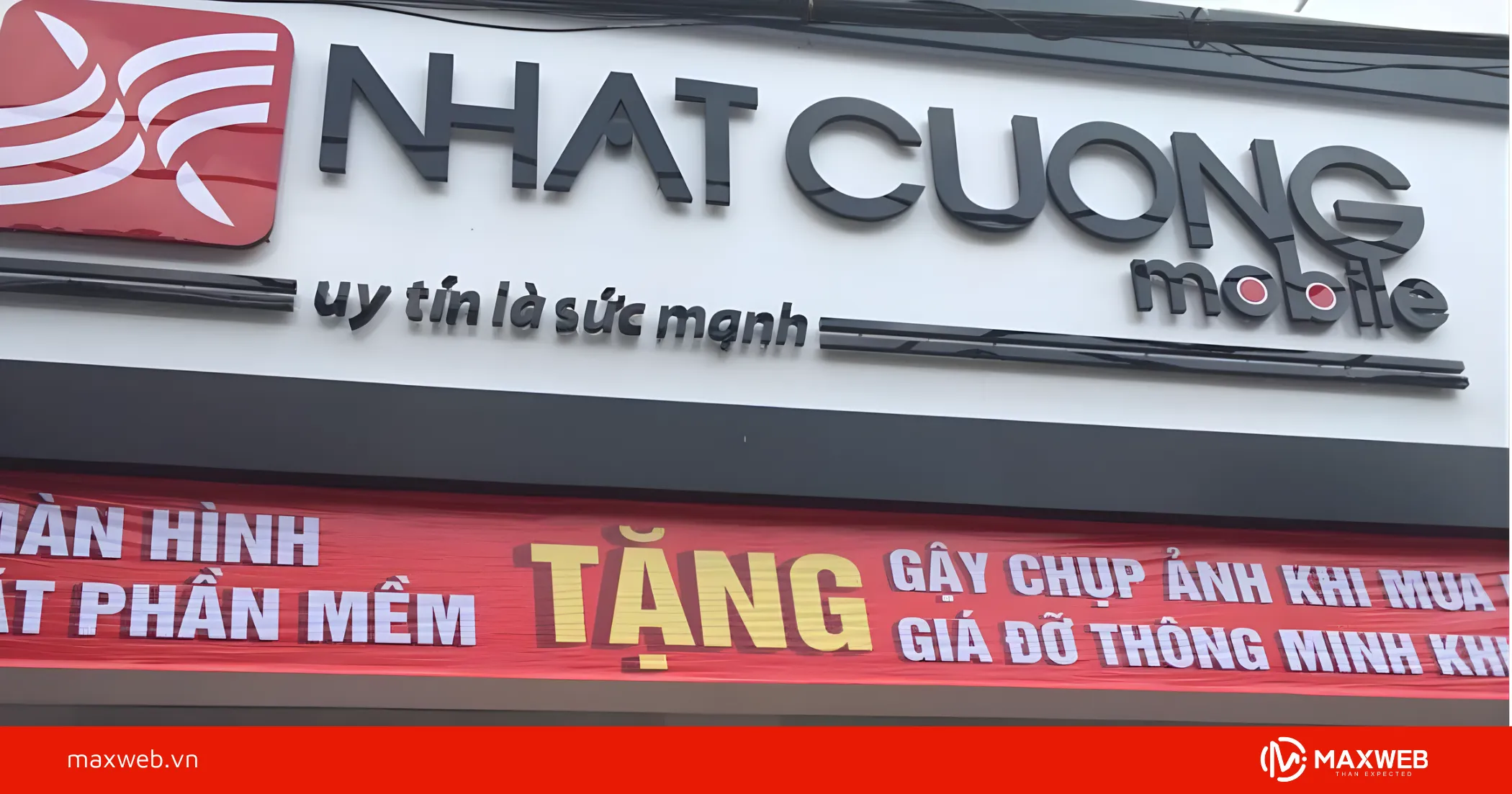 Mẫu bảng hiệu cửa hàng điện thoại Alu chữ nổi