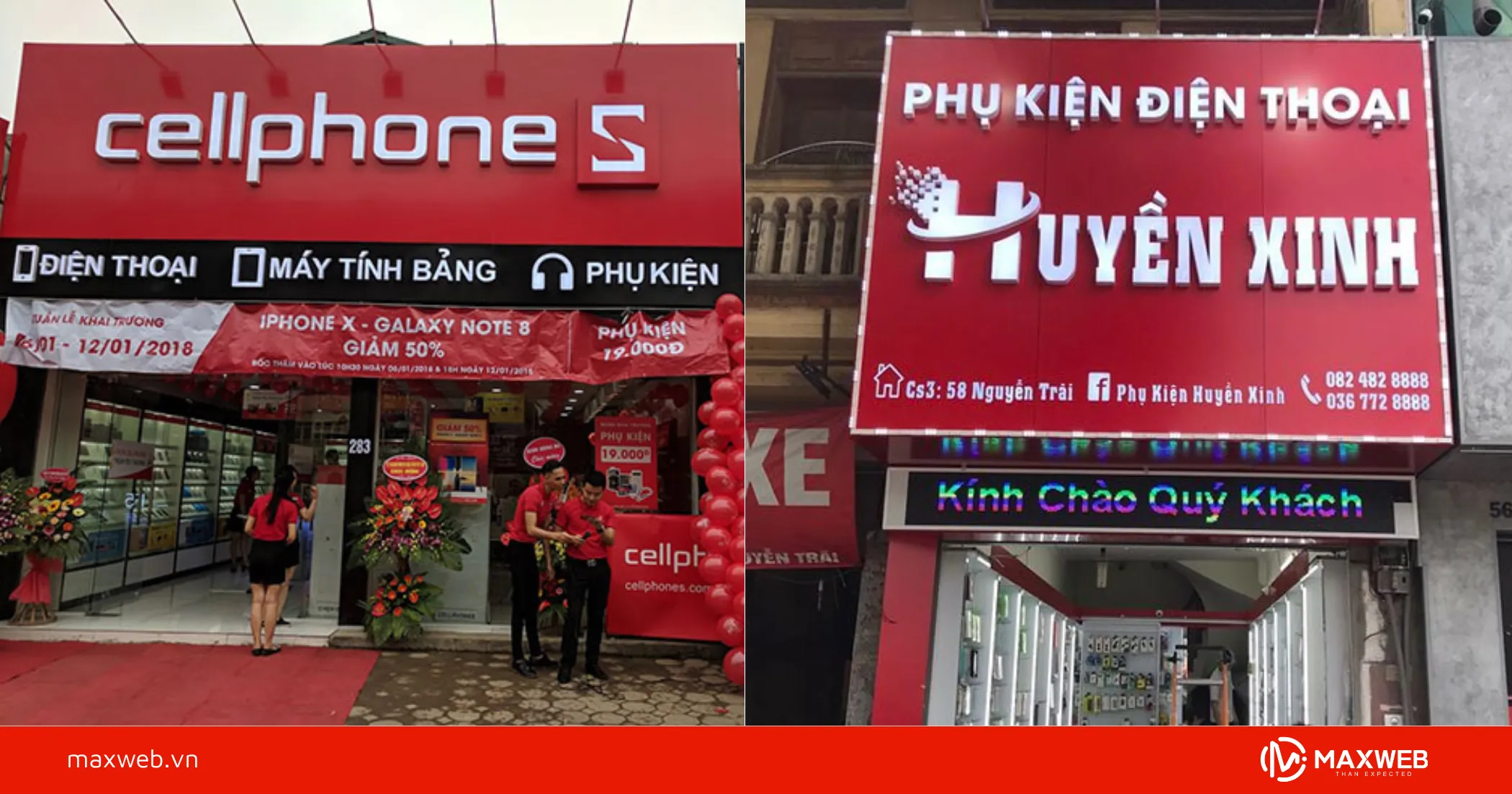 Mẫu bảng hiệu cửa hàng điện thoại Alu chữ nổi