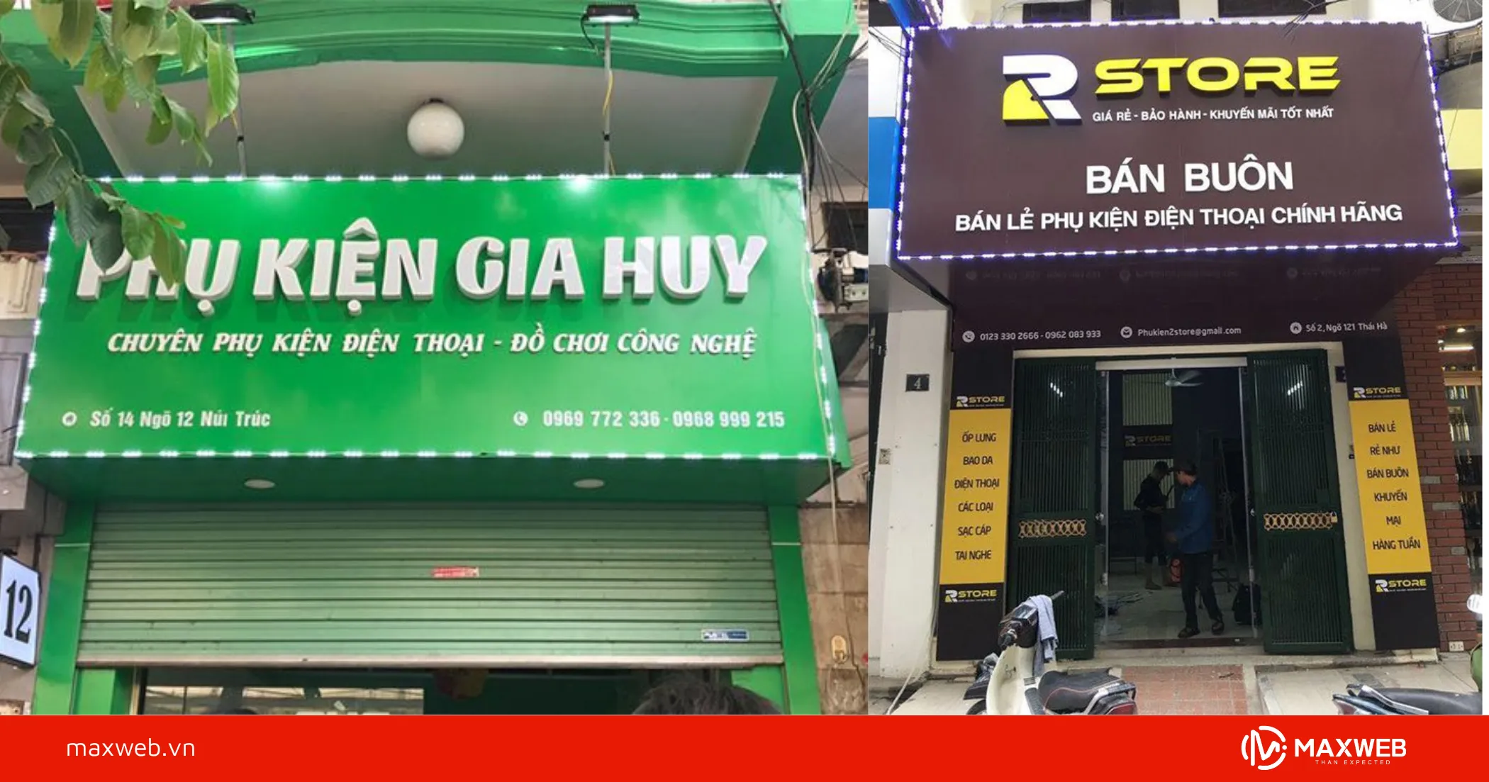 Mẫu bảng hiệu cửa hàng điện thoại Alu chữ nổi