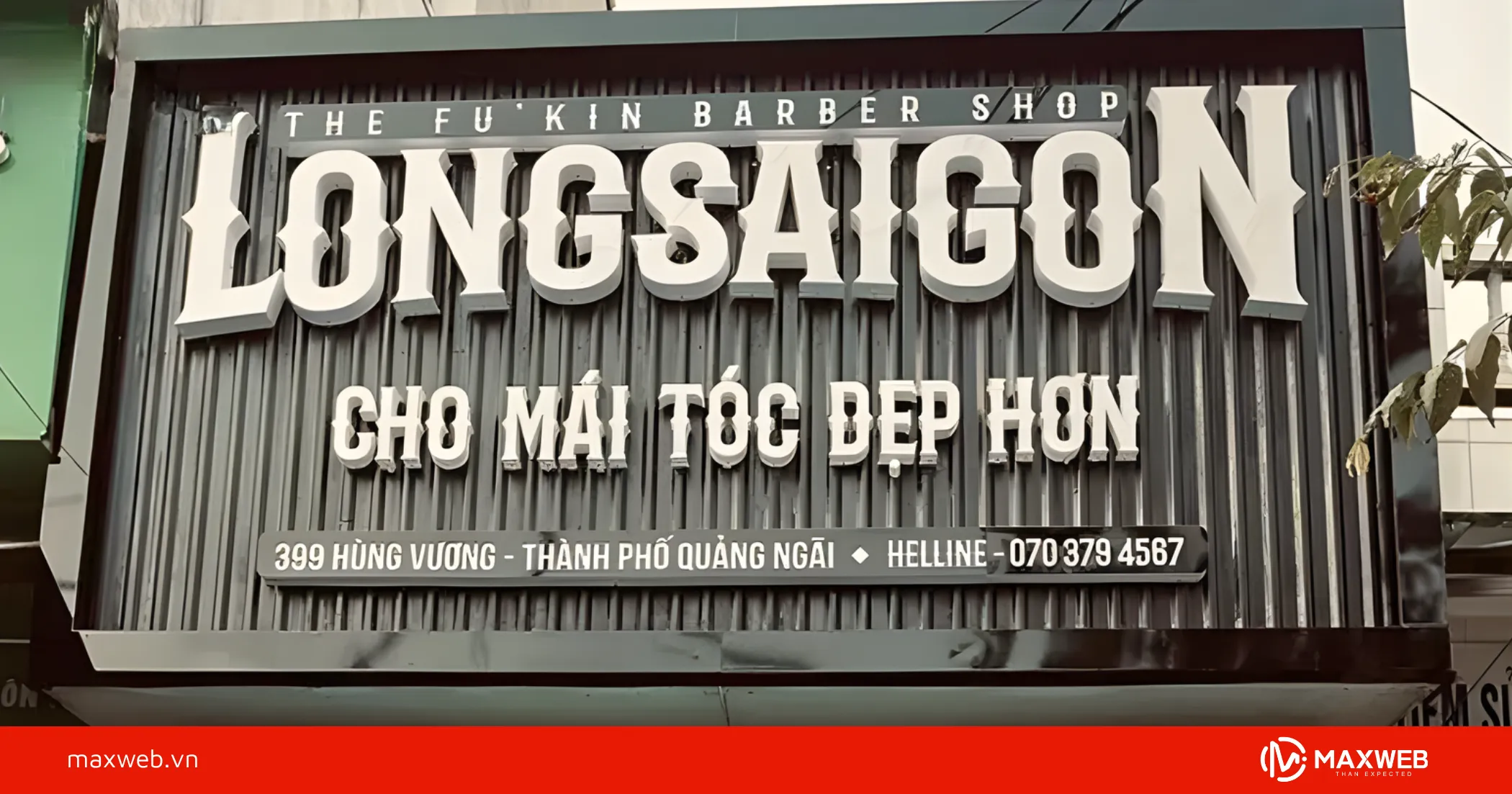 Bảng hiệu barber chữ nổi inox, alu cao cấp