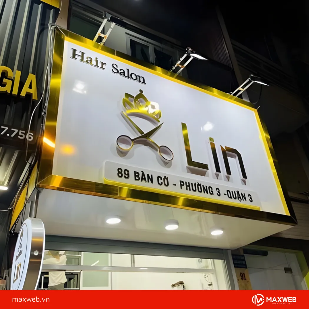 Bảng hiệu hair salon phong cách chuyên nghiệp, cao cấp
