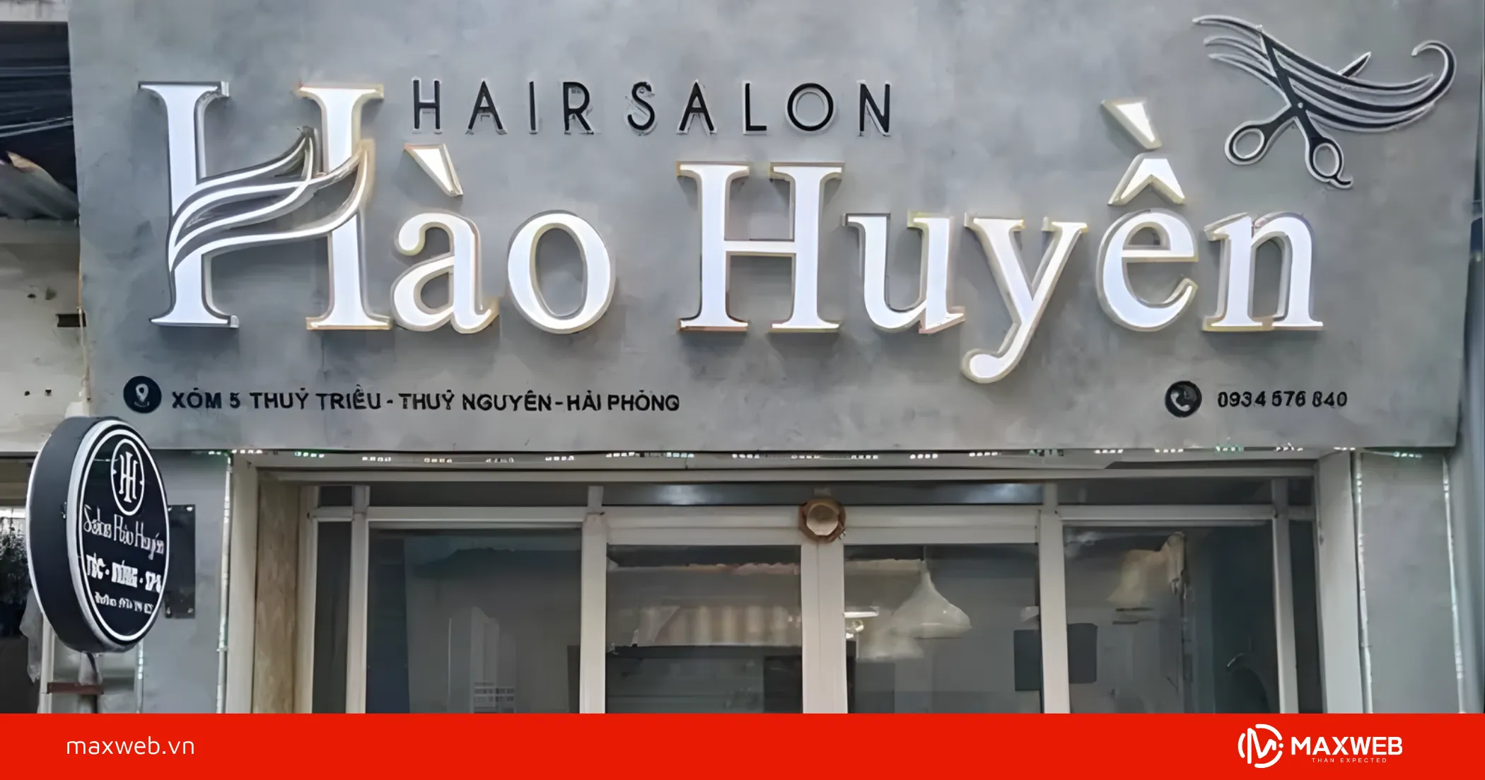 Bảng hiệu salon tóc nữ thiết kế mềm mại