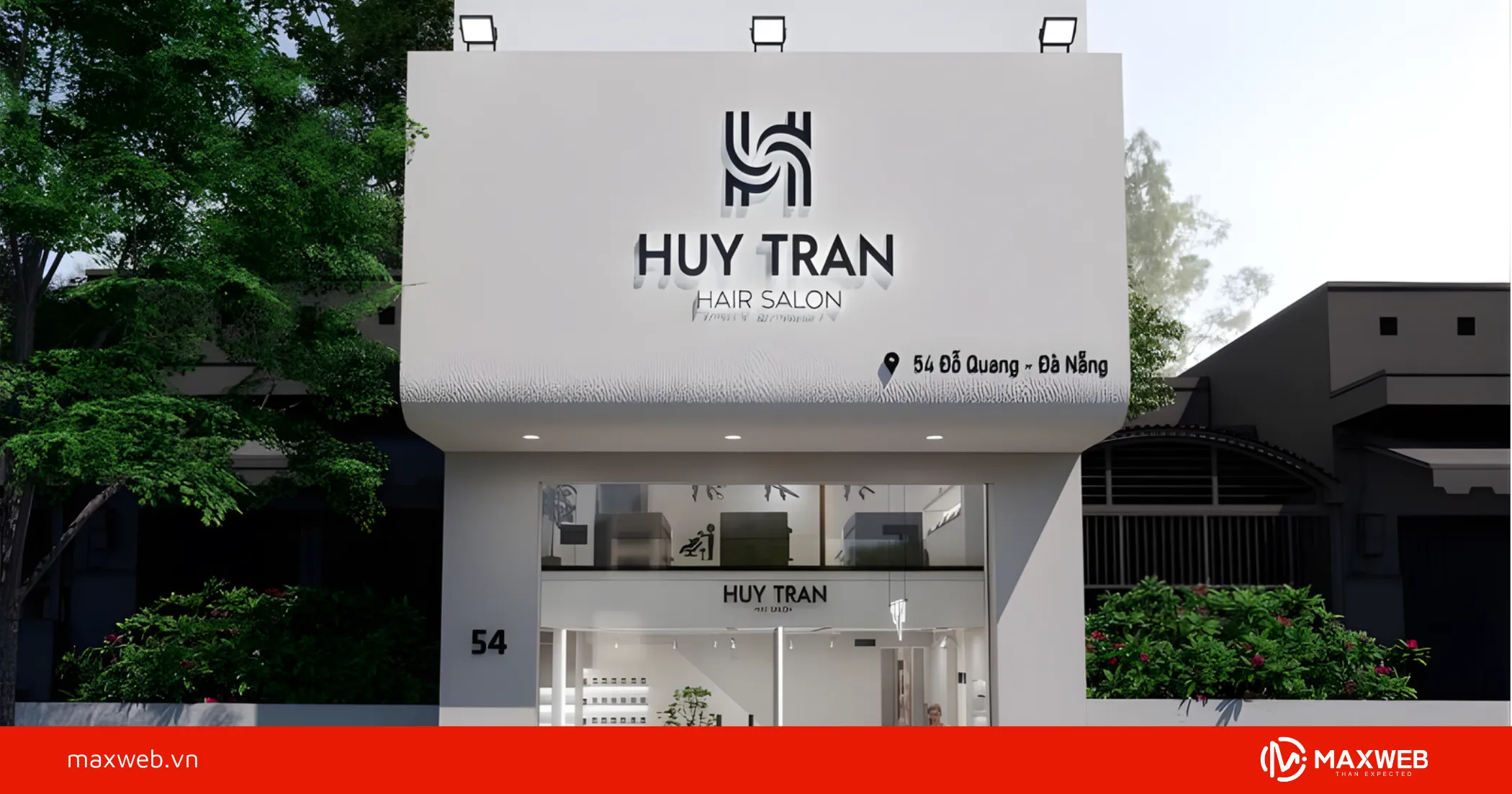 Bảng hiệu tóc nam thiết kế đơn giản, hiện đại