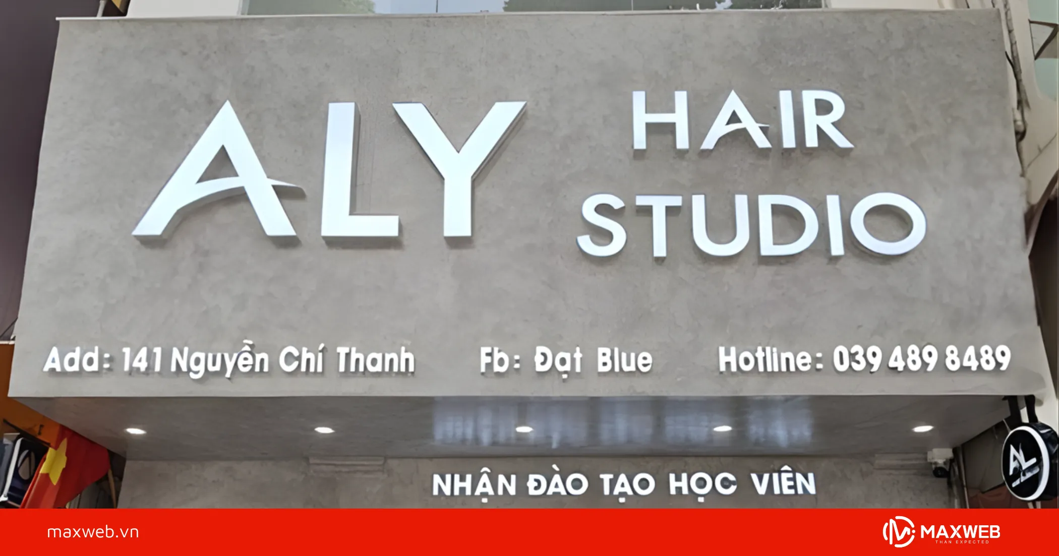 Bảng hiệu tóc nam thiết kế đơn giản, hiện đại