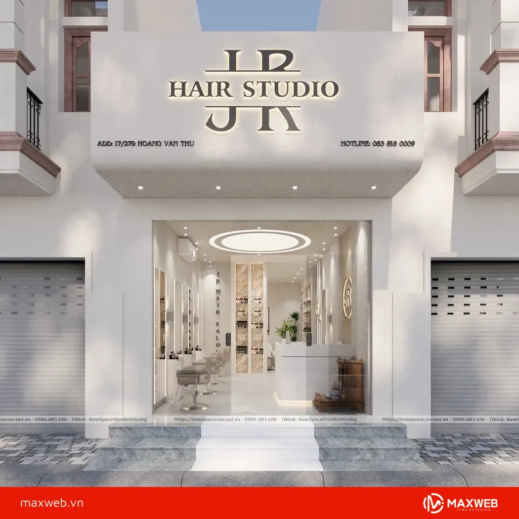 Bảng hiệu tóc nữ phong cách Hàn Quốc, tối giản