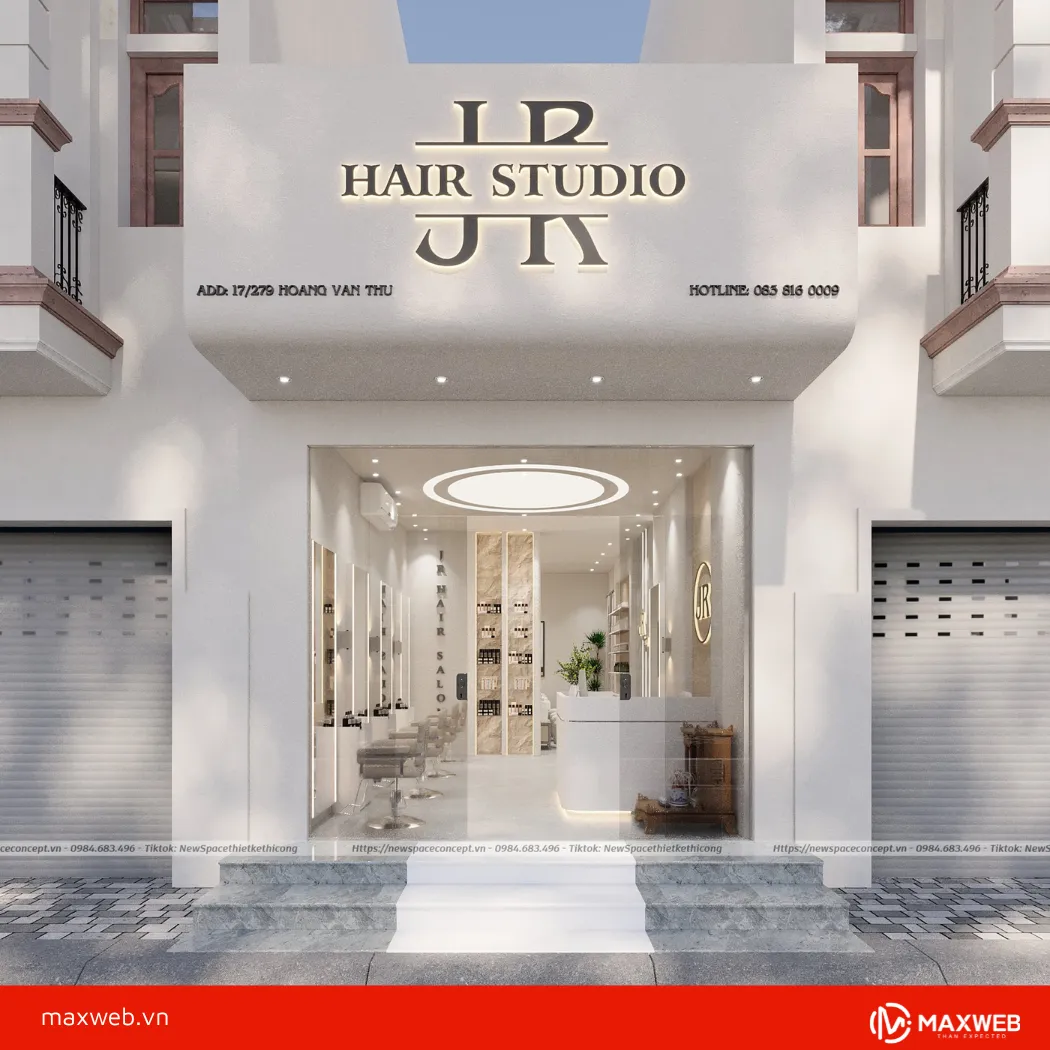 Bảng hiệu tóc nữ phong cách Hàn Quốc, tối giản