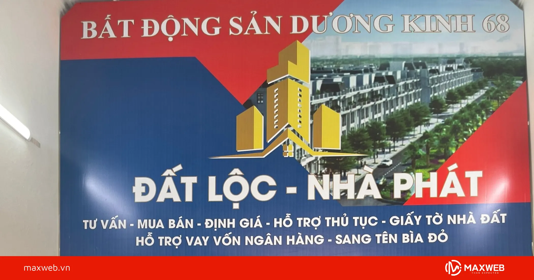 Bảng hiệu văn phòng bất động sản mẫu 4