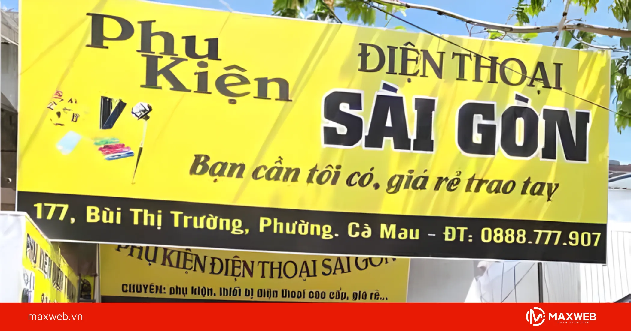 Biển cửa hàng điện thoại sử dụng bạt Hiflex