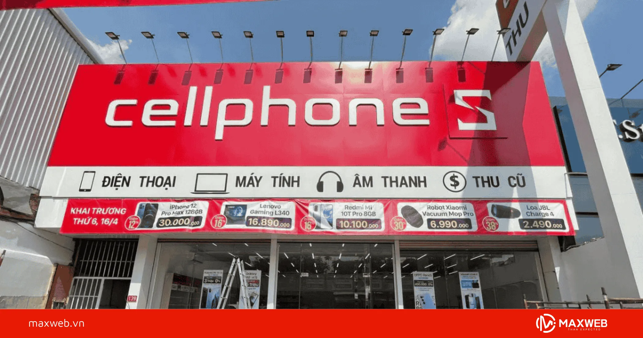 Biển cửa hàng điện thoại sử dụng bạt Hiflex