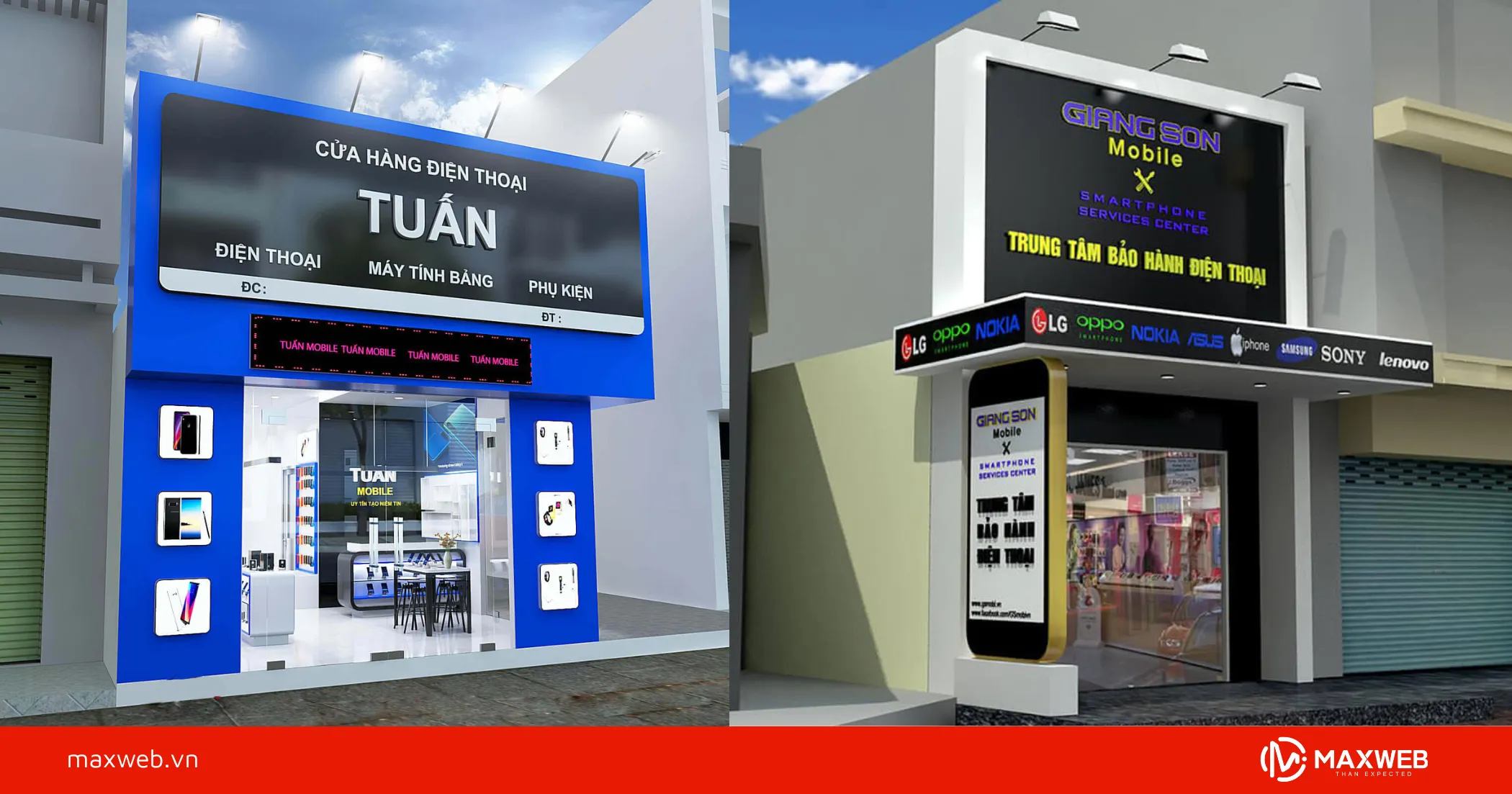 Biển cửa hàng điện thoại sử dụng bạt Hiflex