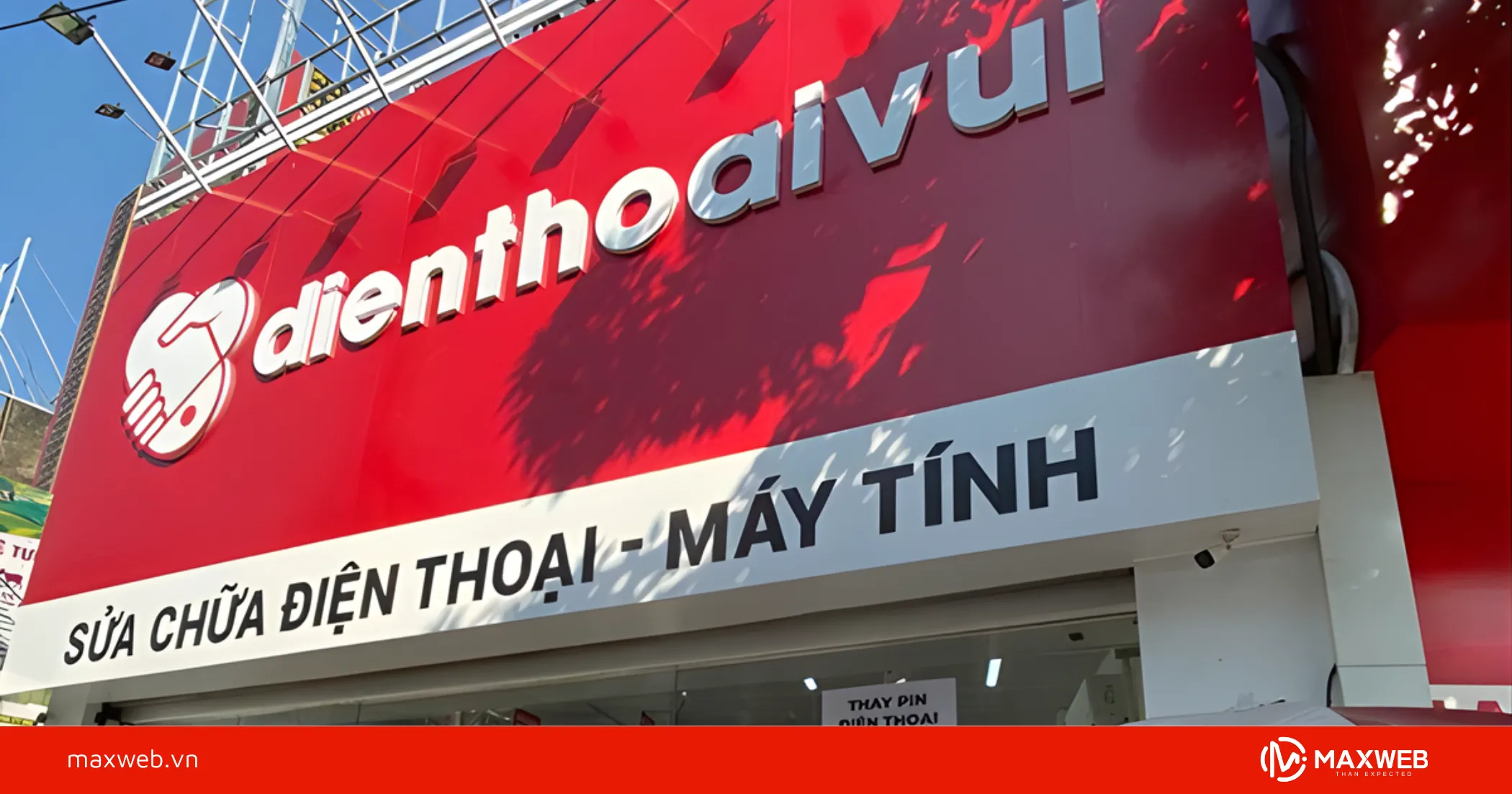 Biển cửa hàng điện thoại sử dụng bạt Hiflex