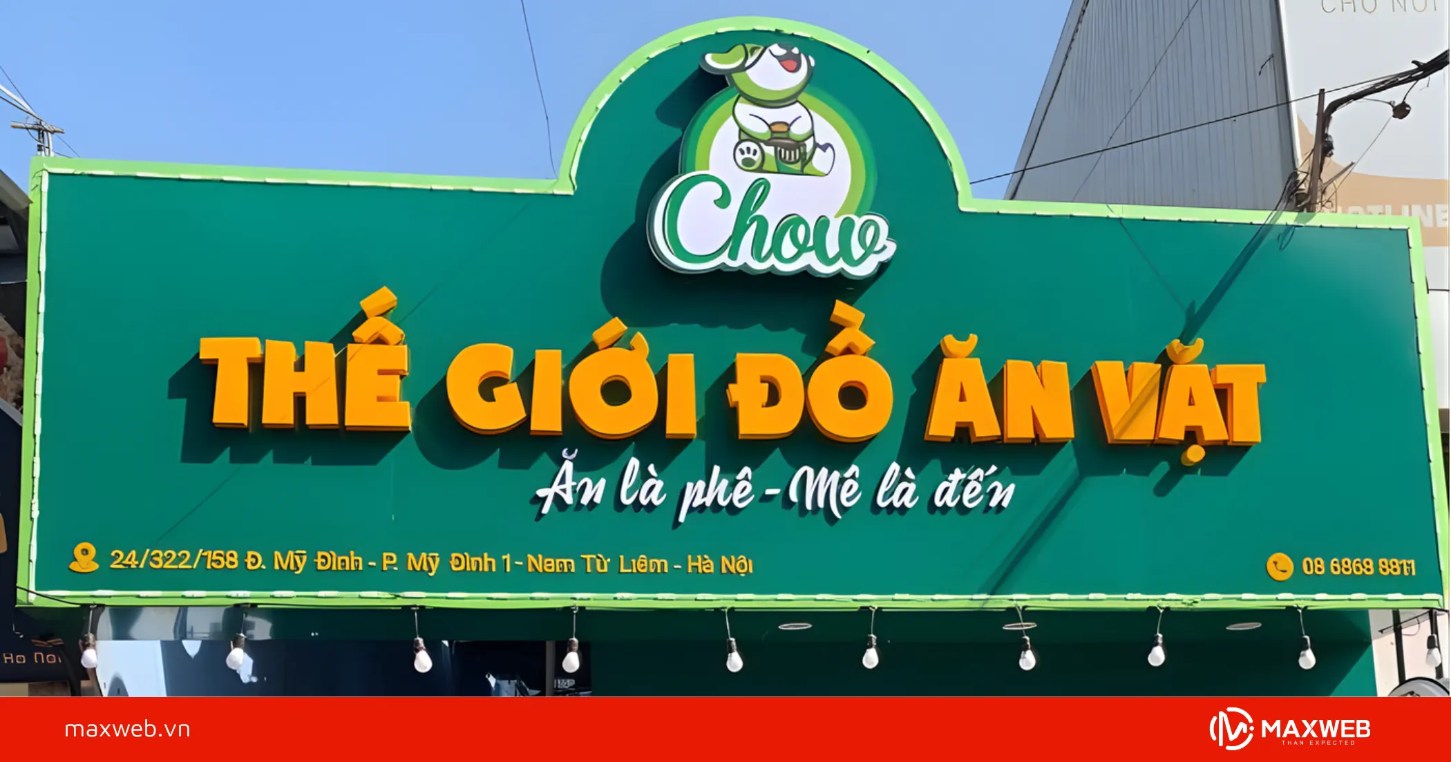 Biển quảng cáo đồ ăn vặt mica