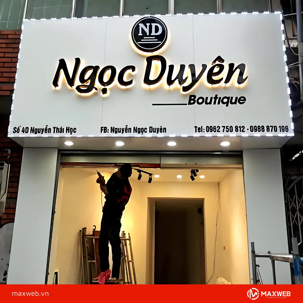 Bảng hiệu cho shop quần áo có đèn led