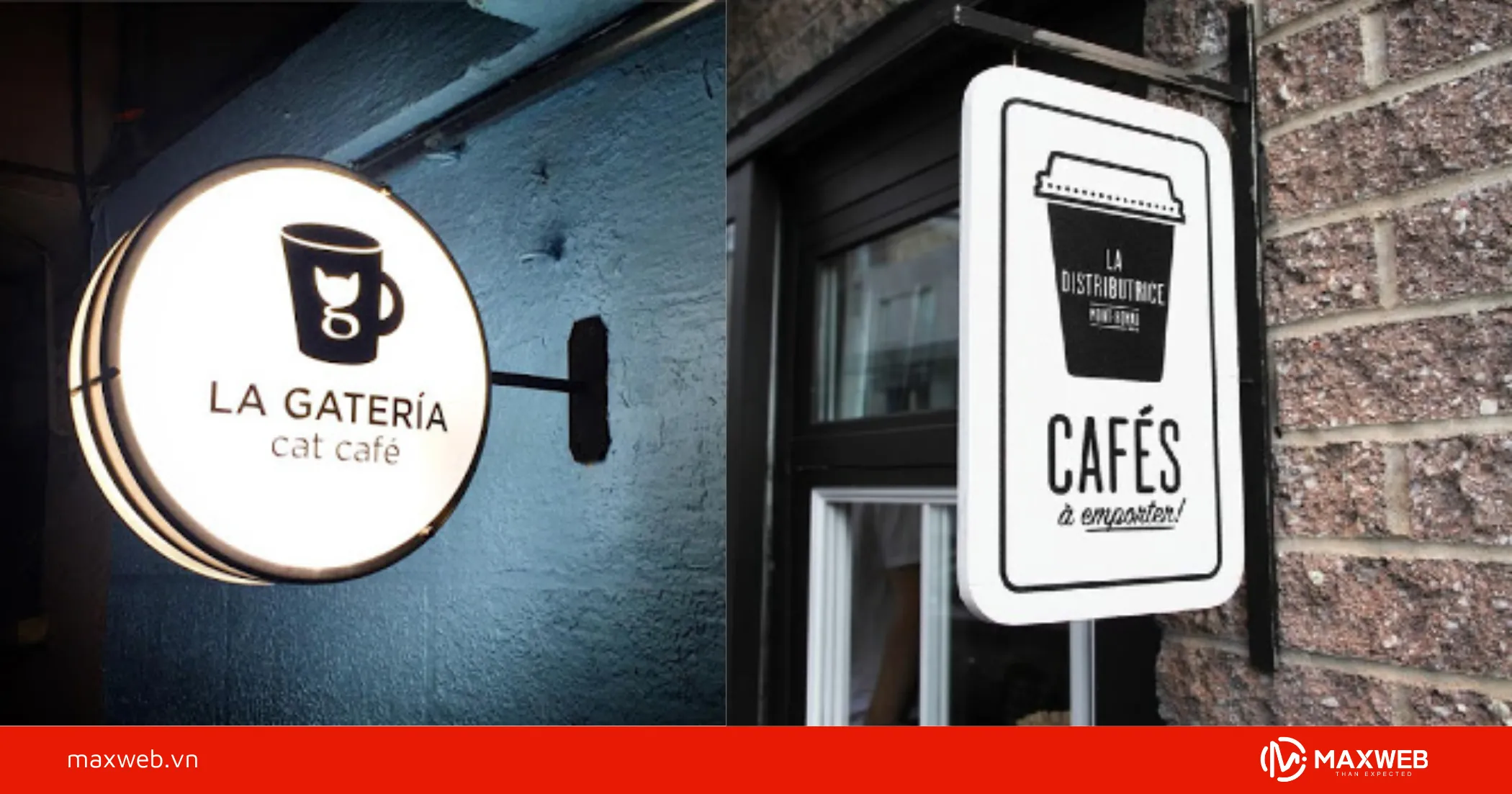 Biển hiệu coffee dạng biển vẫy nổi bật