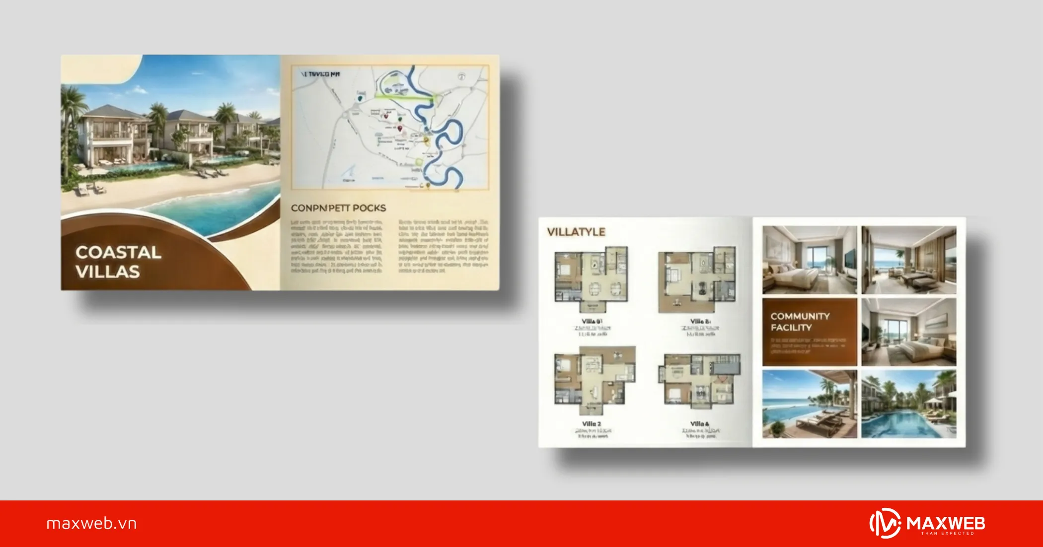 Brochure nghỉ dưỡng, resort, biệt thự biển mẫu 3