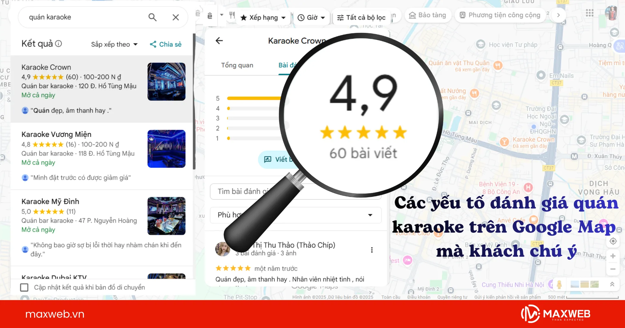 Các yếu tố mà khách chú ý khi xem đánh giá Google Map