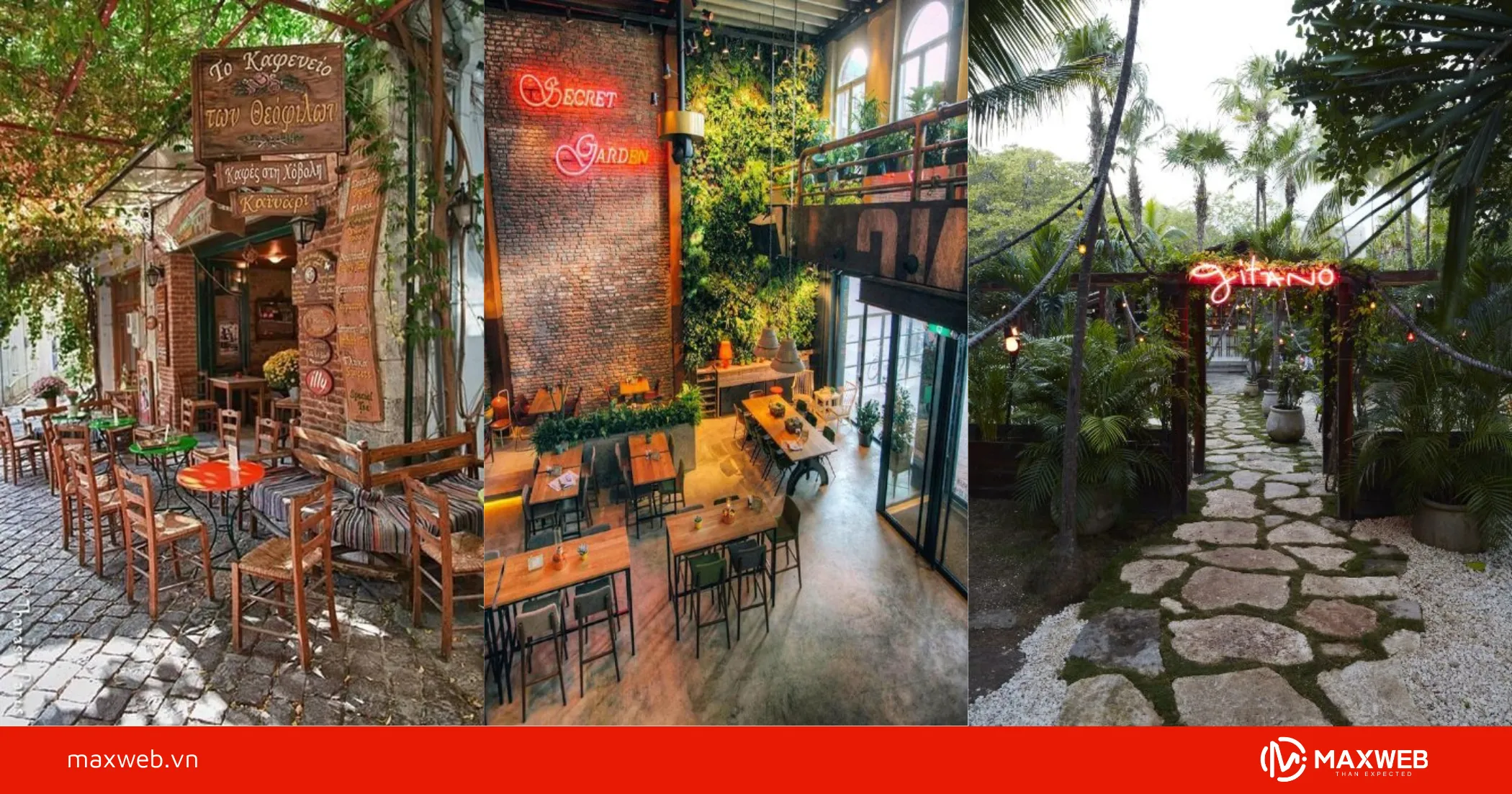 Mẫu bảng hiệu quán cà phê đẹp cho quán sân vườn