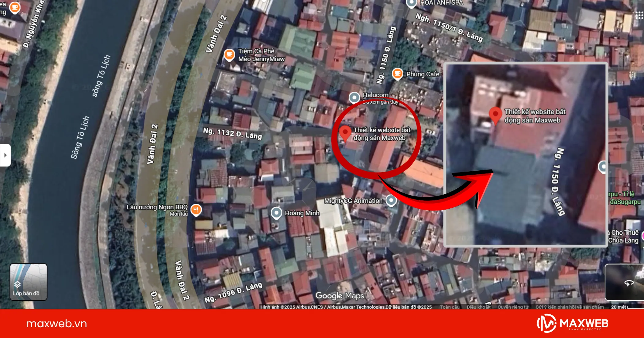 Tìm nhà ở chế độ vệ tinh