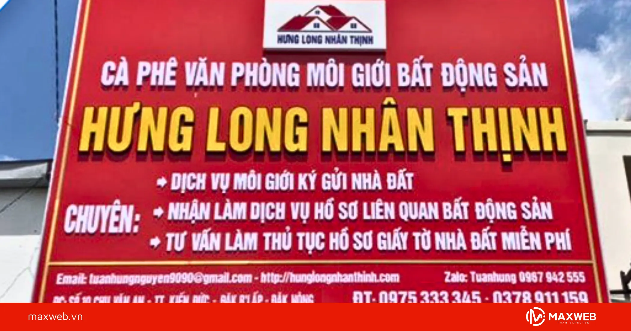 Bảng hiệu dịch vụ môi giới nhà đất mẫu 3