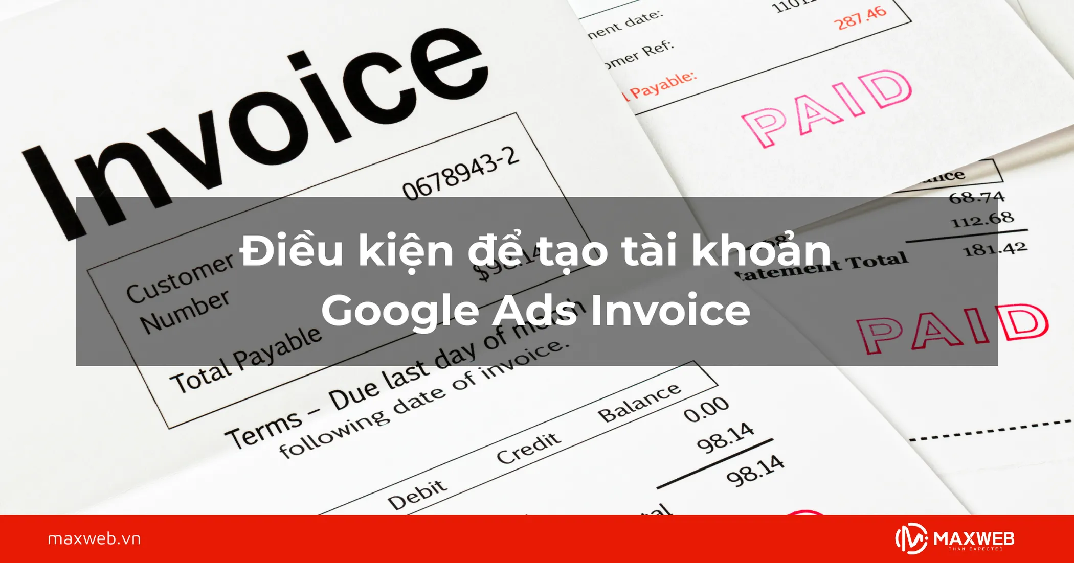 Điều kiện để tạo tài khoản Google Ads Invoice