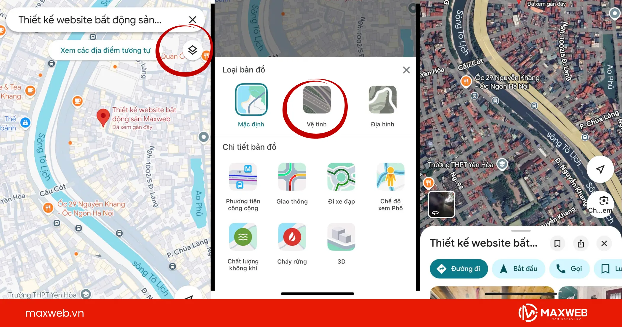 Bật chế độ ảnh vệ tinh