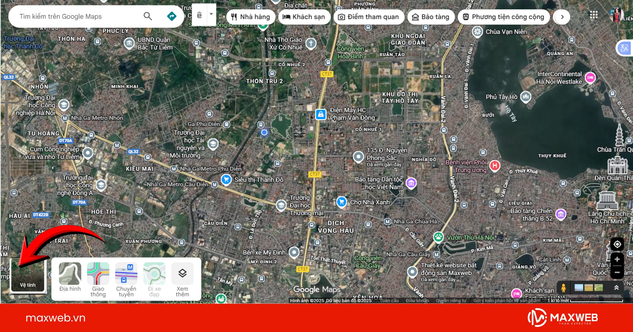 Chuyển sang chế độ vệ tinh