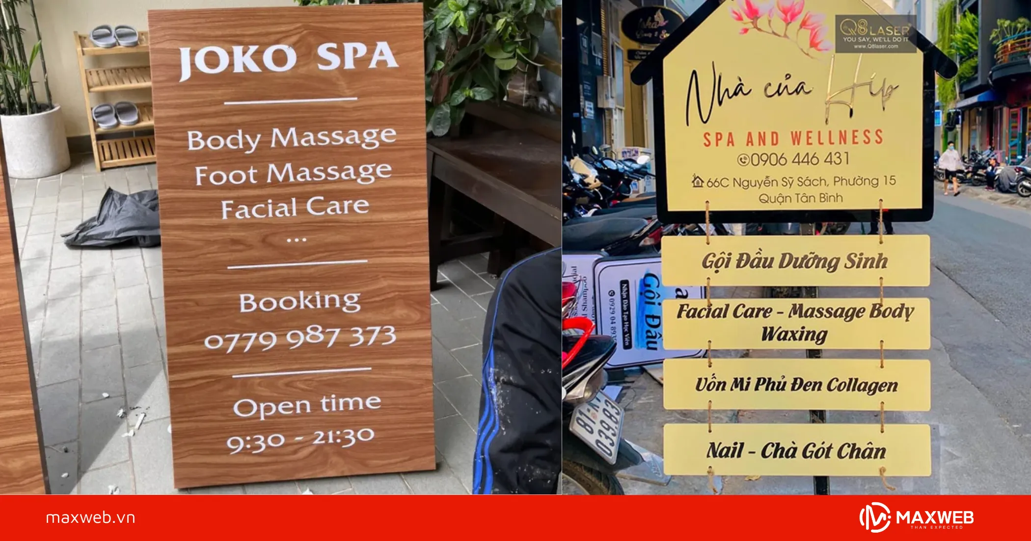 Biển hiệu spa đẹp bằng gỗ