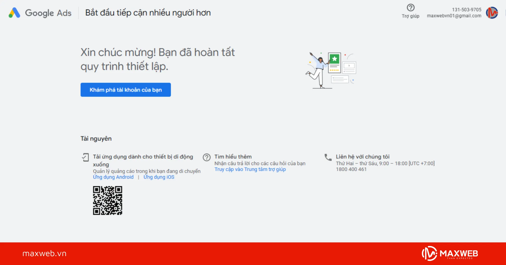 Hoàn tất đăng ký và kích hoạt tài khoản Google Ads MCC