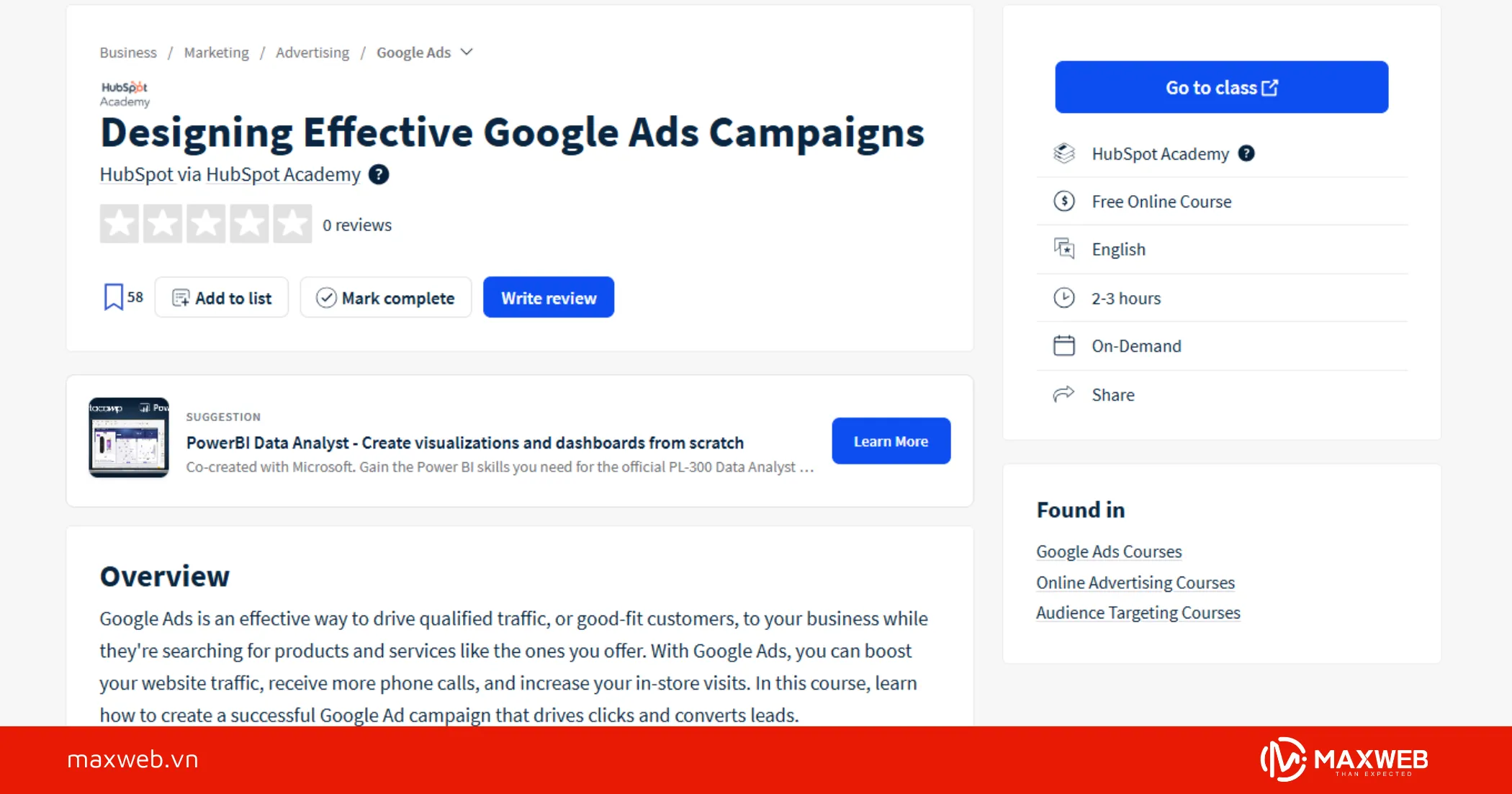 Google Ads Training của HubSpot Academy