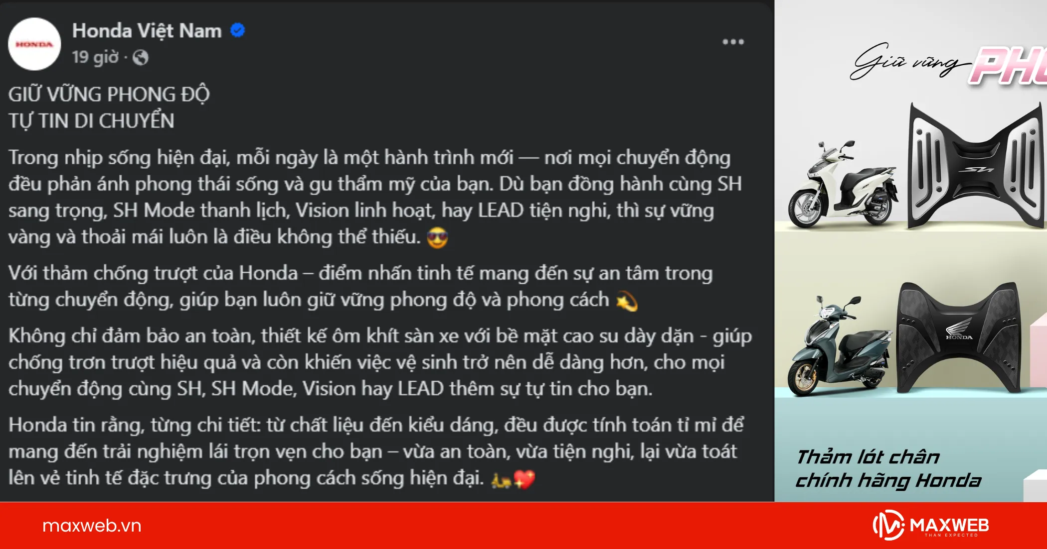 Bài viết bán xe máy giới thiệu tính năng